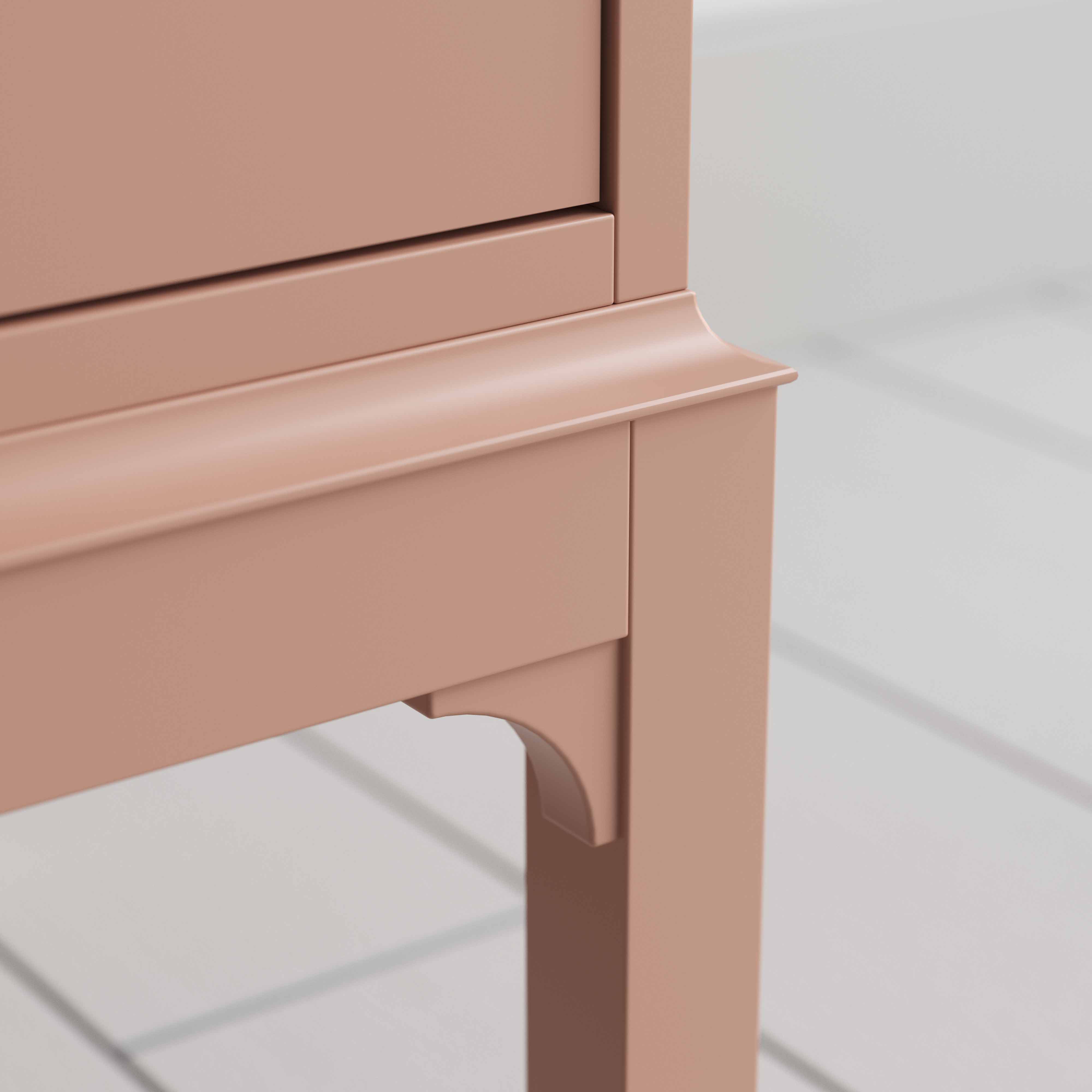 Bits and Bobs Bedside Table, Blush Pink, Left Hand Side - Image 4