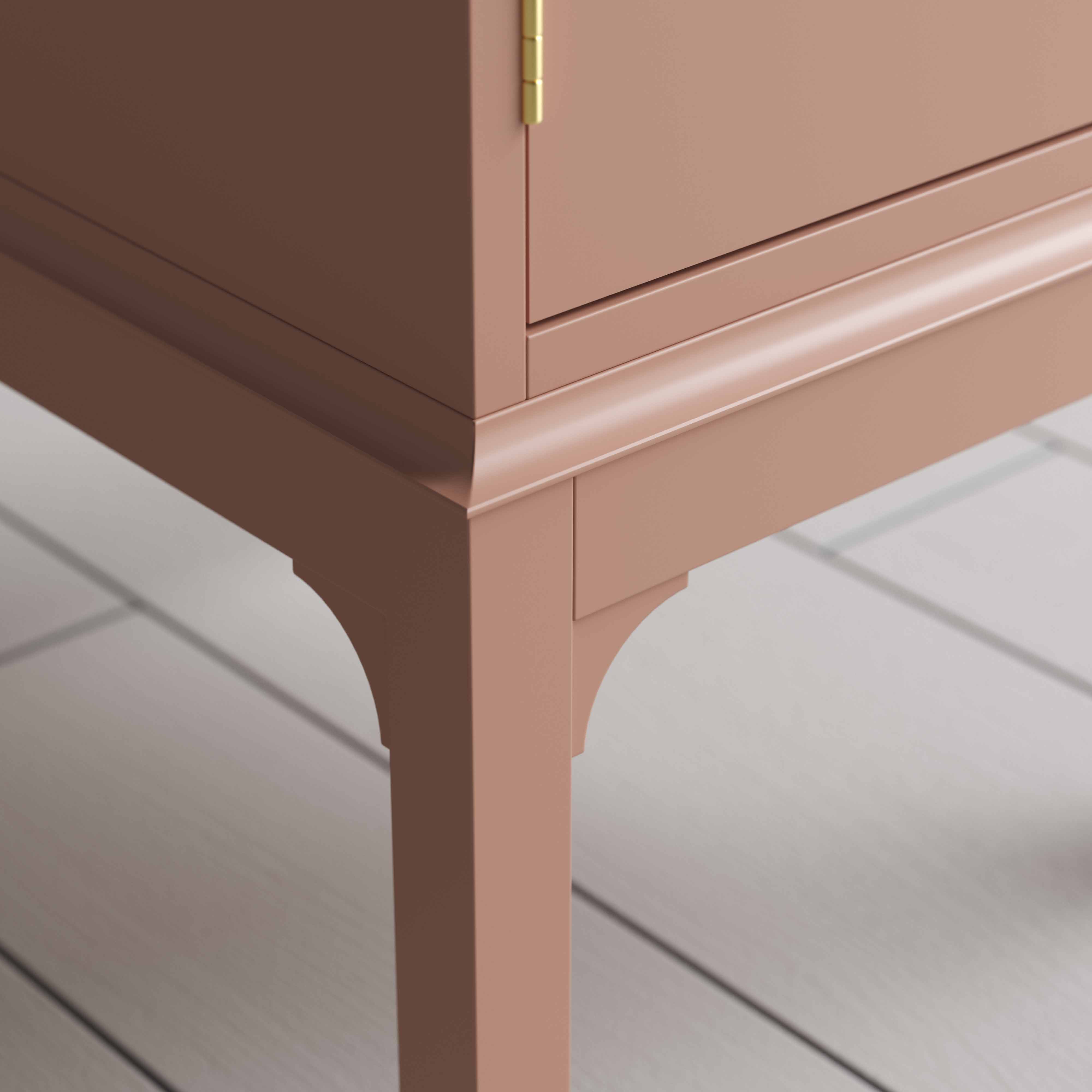 Bits and Bobs Bedside Table, Blush Pink, Left Hand Side - Image 5