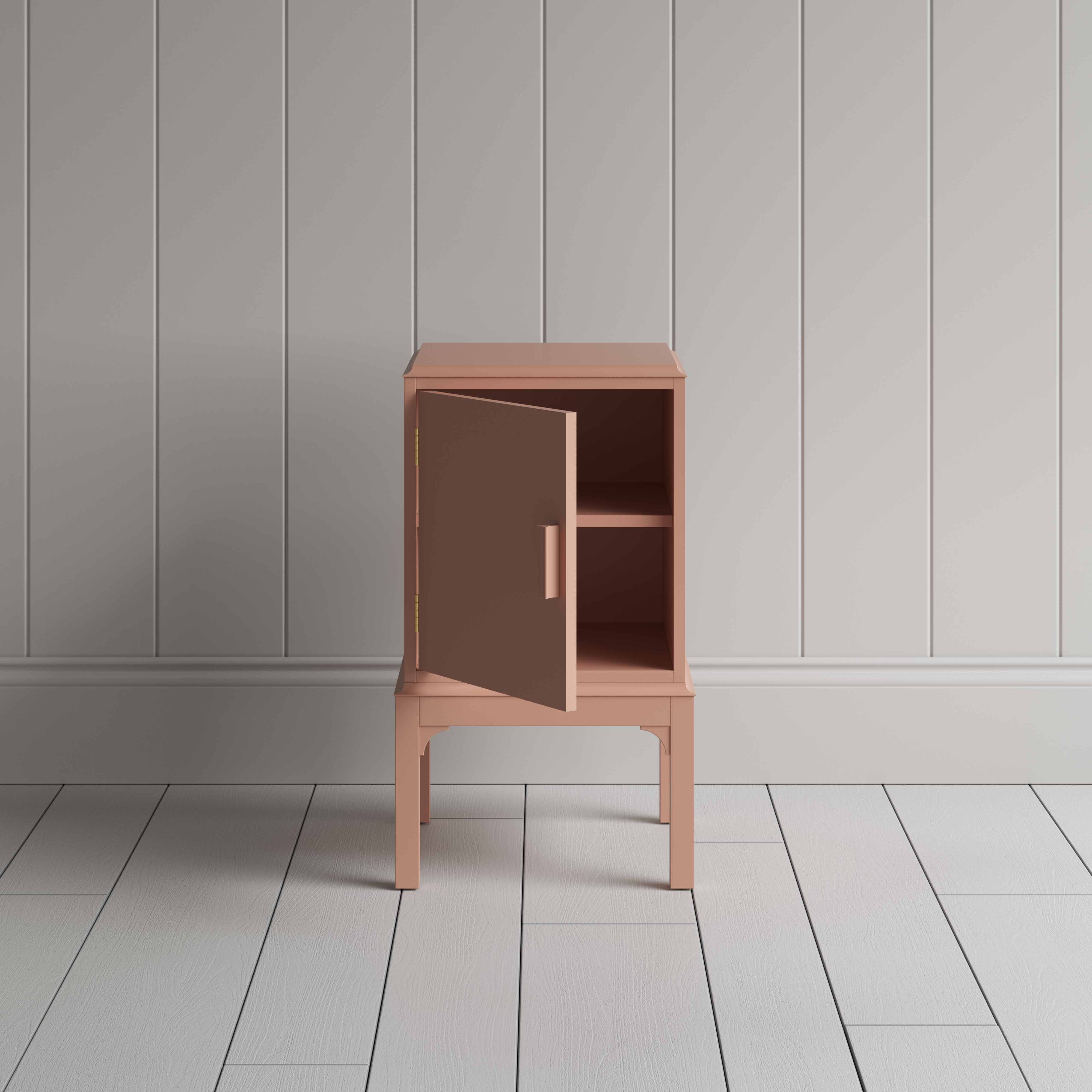 Bits and Bobs Bedside Table, Blush Pink, Left Hand Side - Image 7