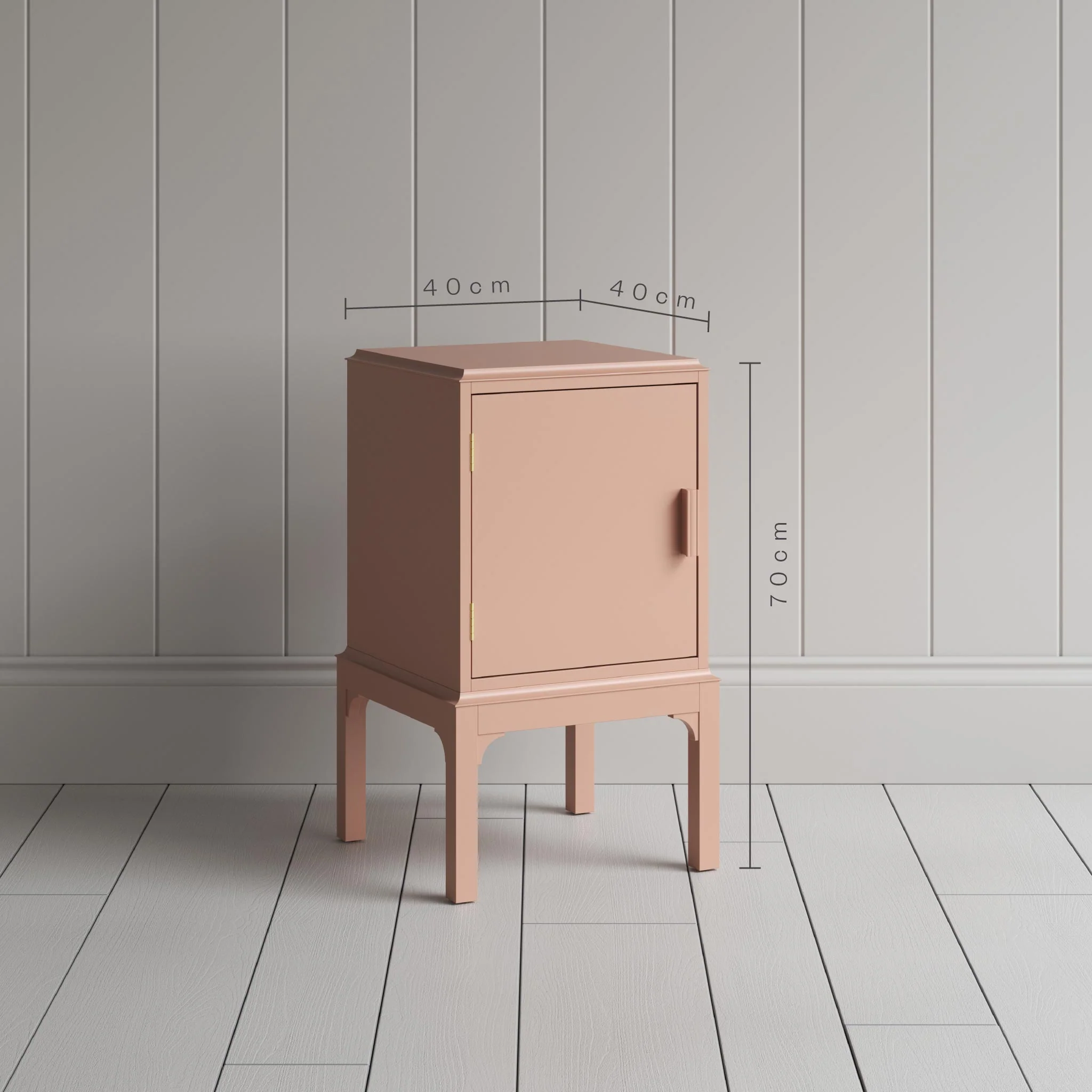 Bits and Bobs Bedside Table, Blush Pink, Left Hand Side - Image 8