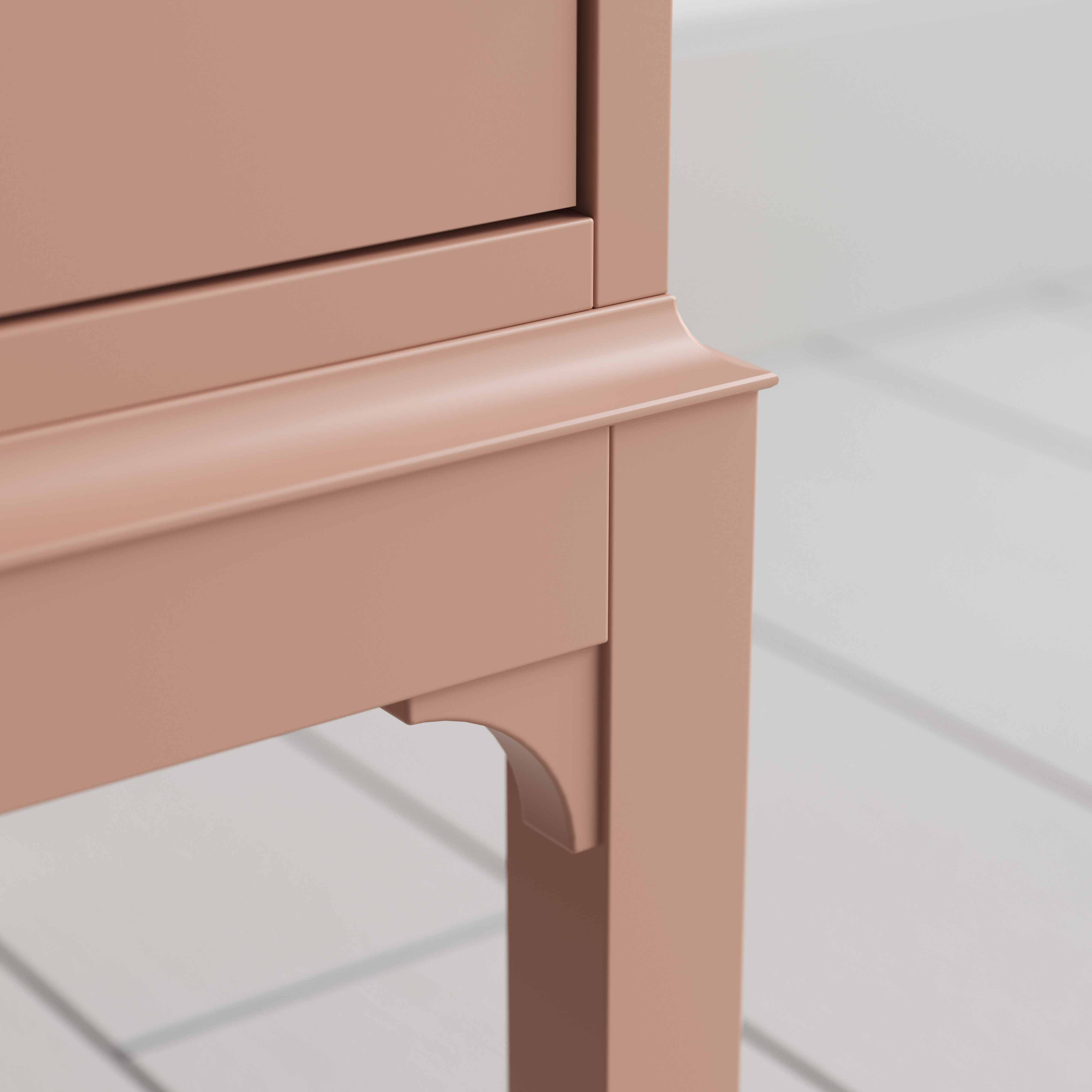 Bits and Bobs Bedside Table, Blush Pink, Right Hand Side - Image 4