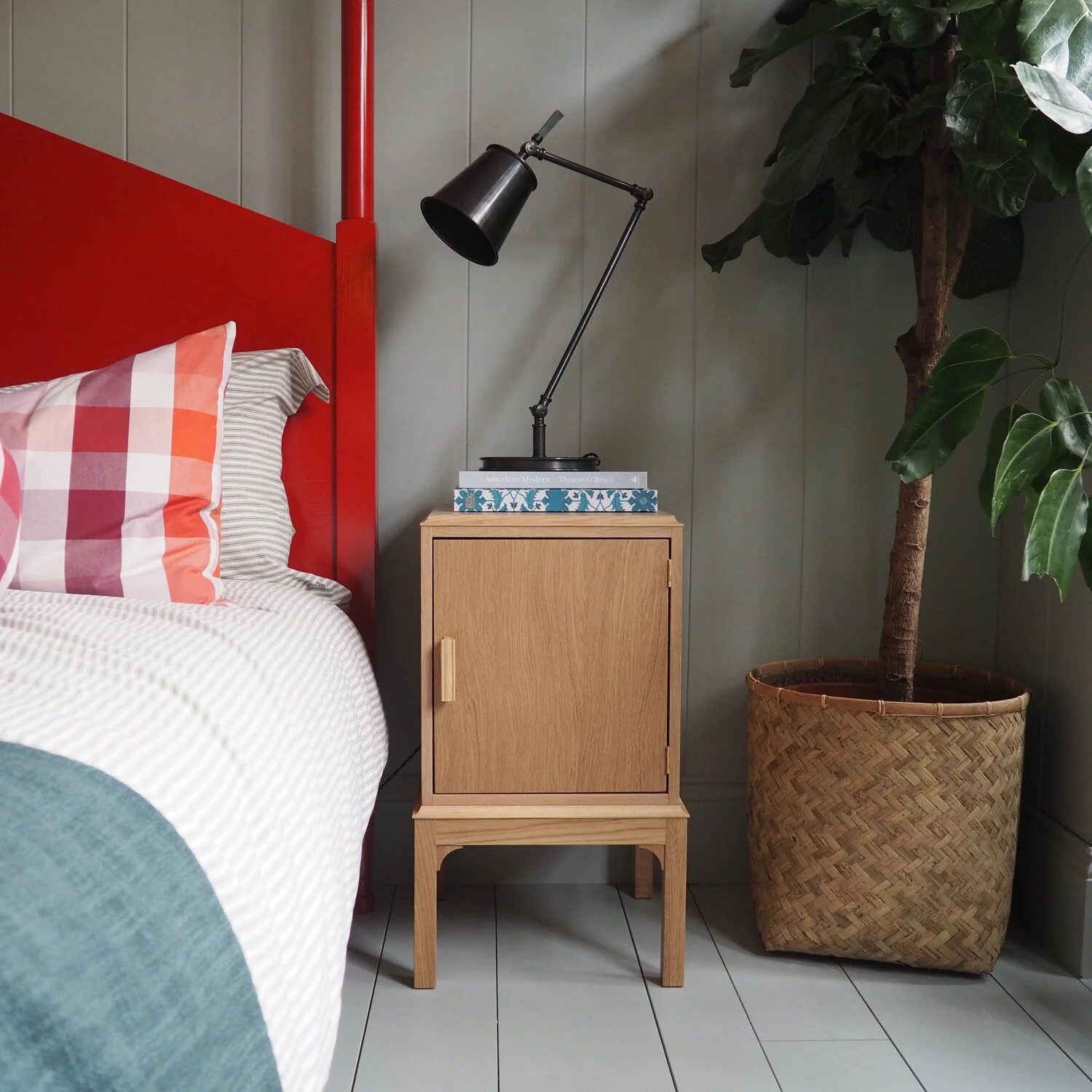 Bits and Bobs Bedside Table, Blush Pink, Right Hand Side - Image 6
