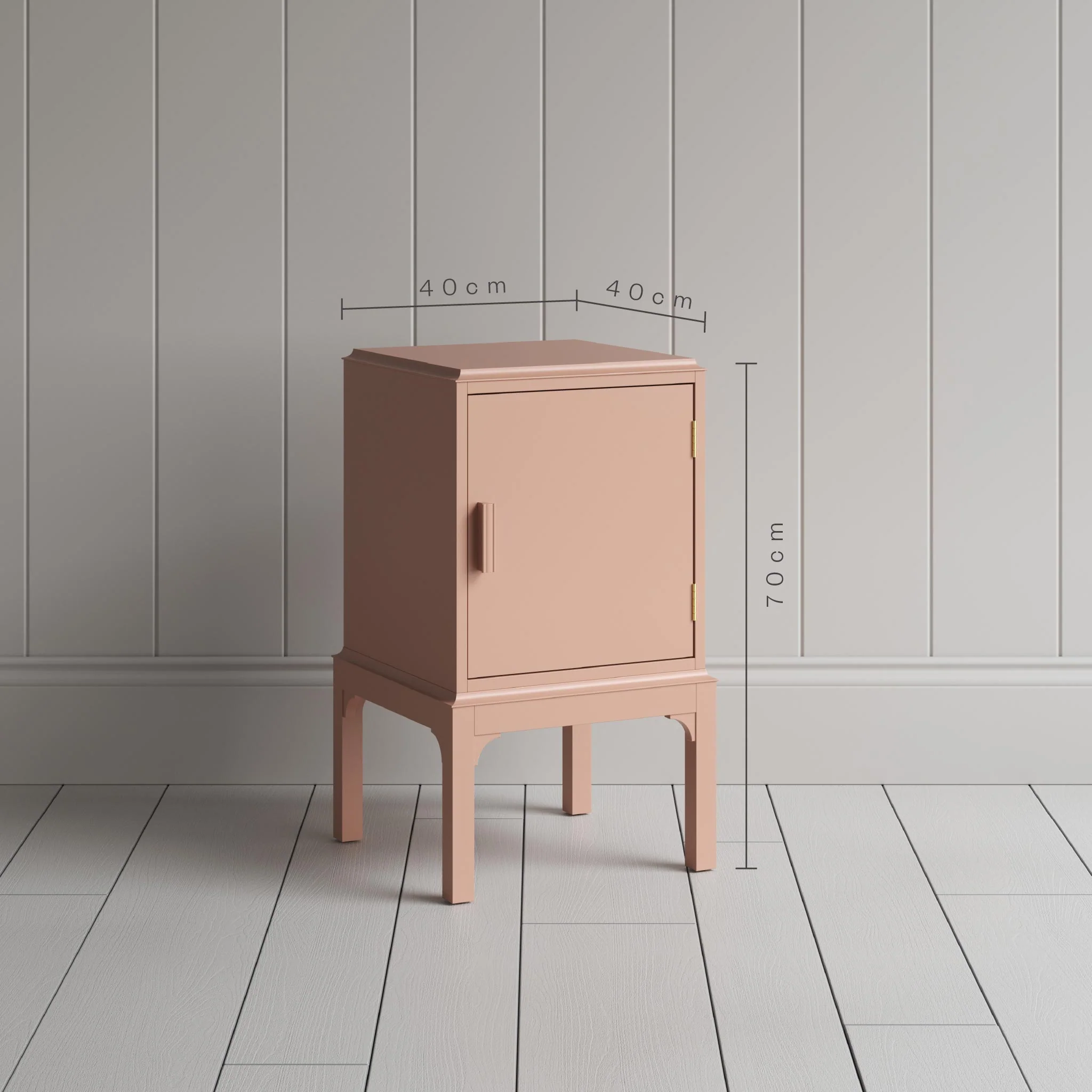 Bits and Bobs Bedside Table, Blush Pink, Right Hand Side - Image 8