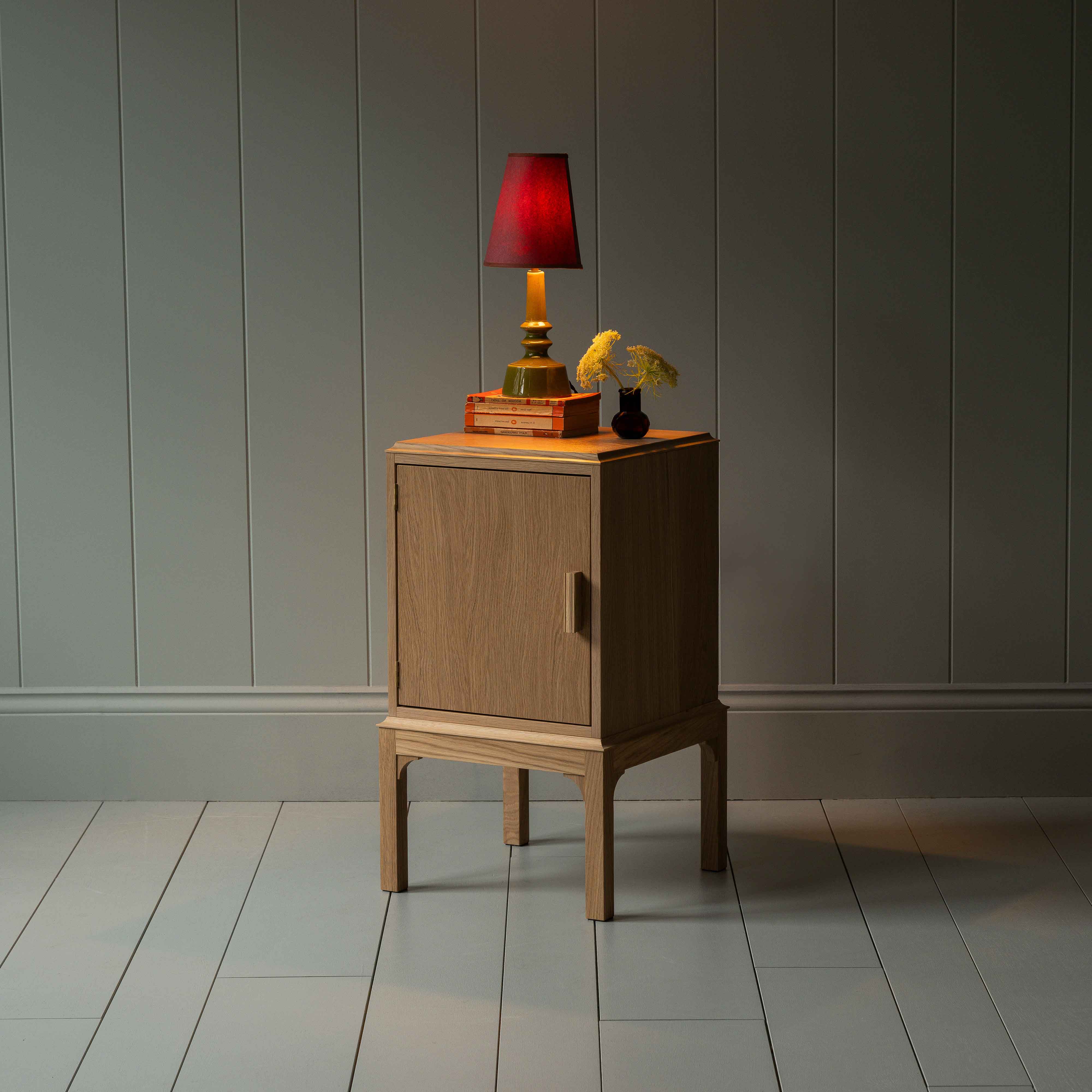 Bits and Bobs Bedside Table, Natural Oak, Left Hand Side - Image 11