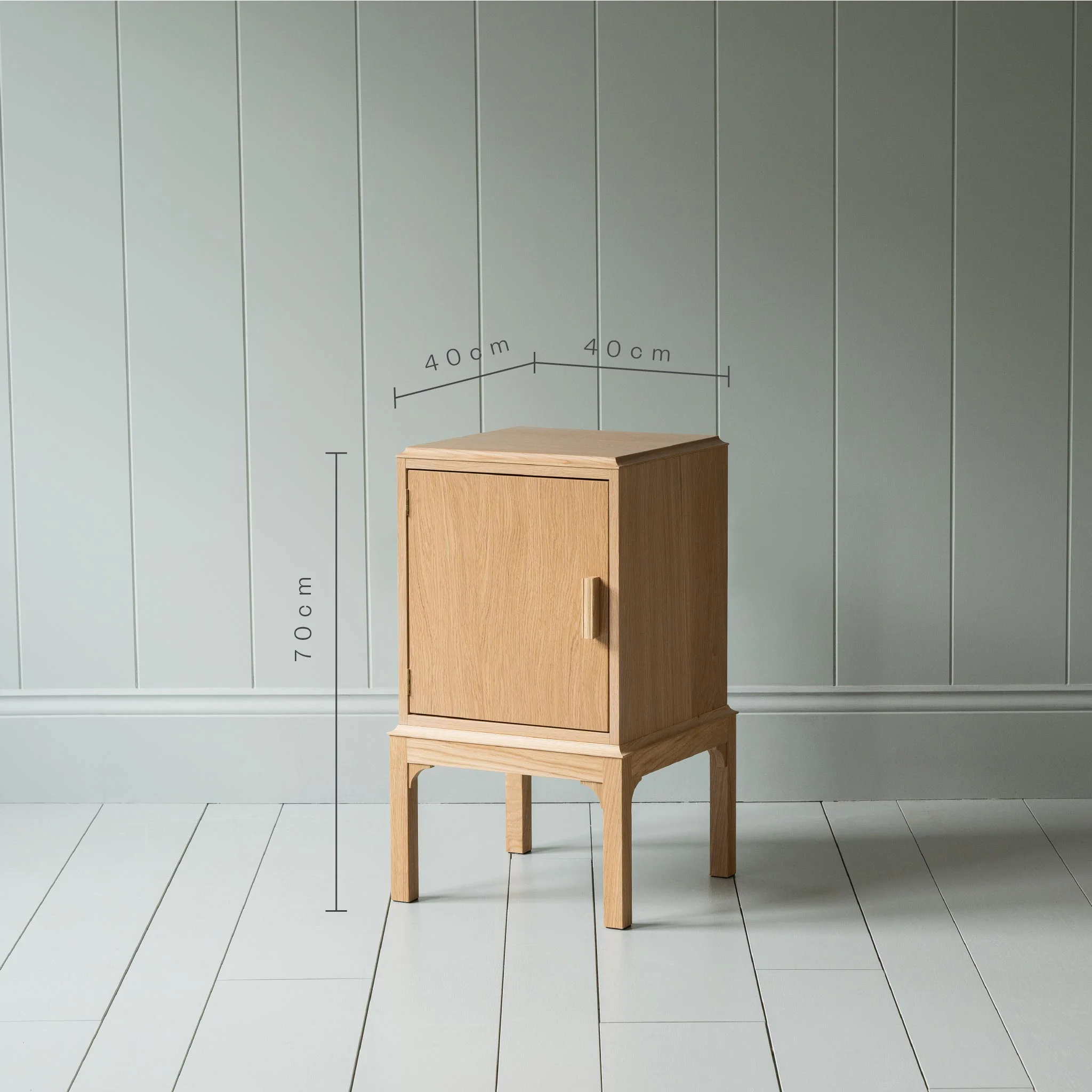 Bits and Bobs Bedside Table, Natural Oak, Left Hand Side - Image 12