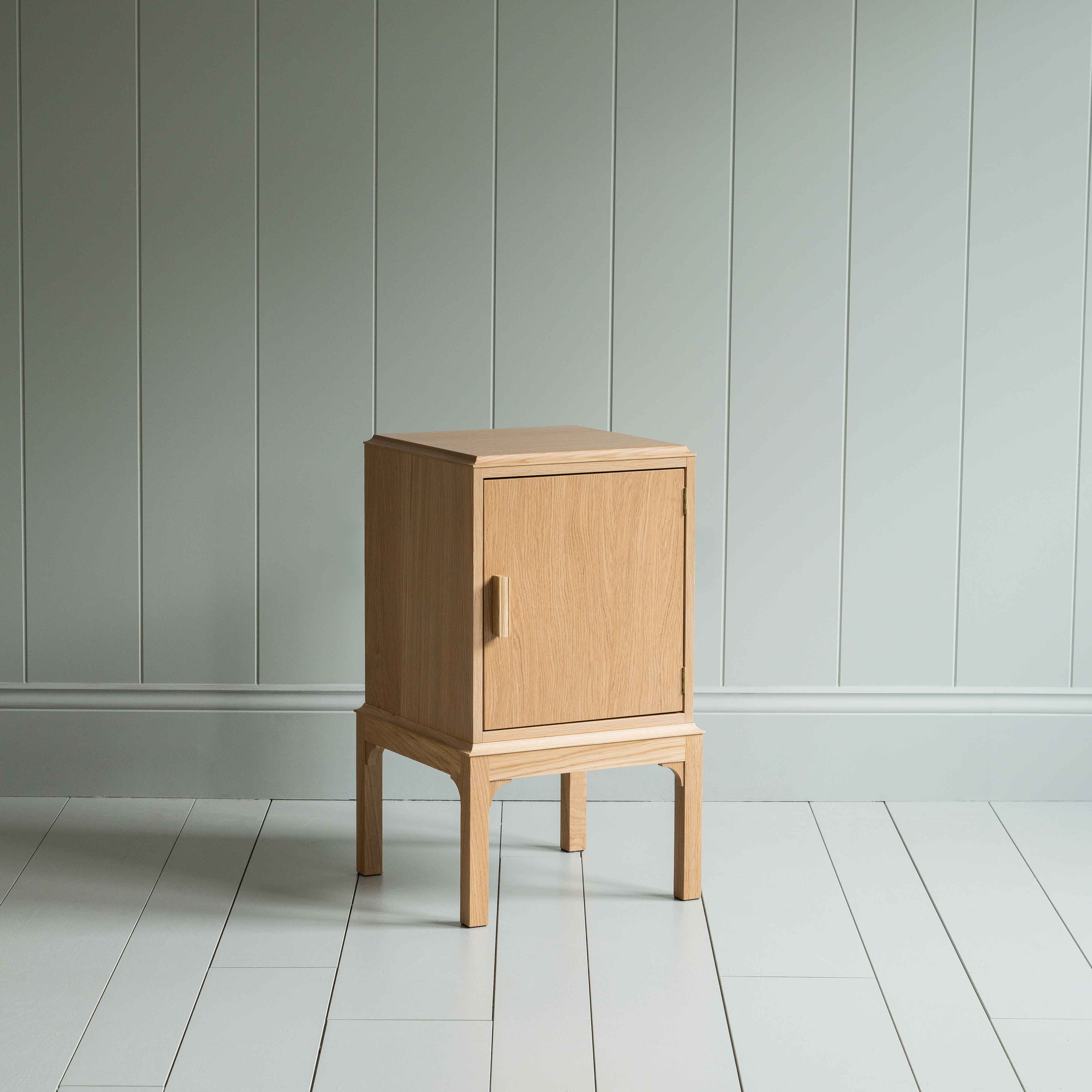 Bits and Bobs Bedside Table, Natural Oak, Right Hand Side
