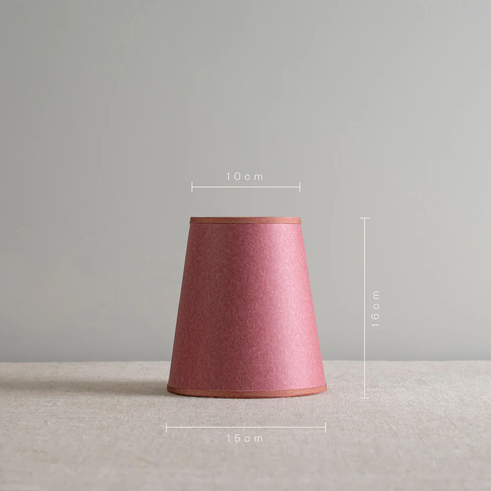 Focused Empire Paper Lamp Shade in Burgundy with Muted Pink Trim - Image 5