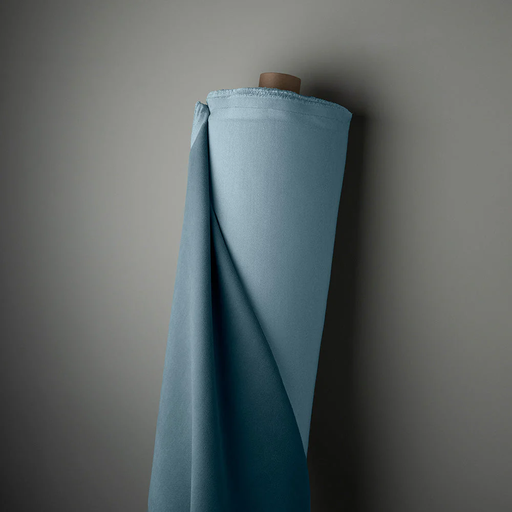 Cloud Nine Upholstered Bed in Intelligent Velvet Aegean with Kick Pleat Valance - Image 7