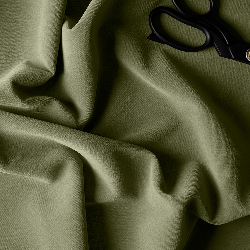Cloud Nine Upholstered Bed in Intelligent Velvet Green Tea with Ruffled Valance - Image 8