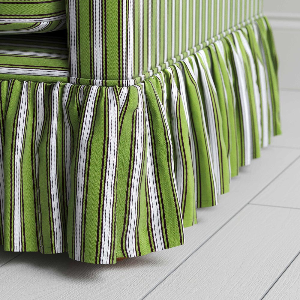 Curtain Call 4 Seater Sofa in Colonnade Cotton, Green and Wine - Image 5