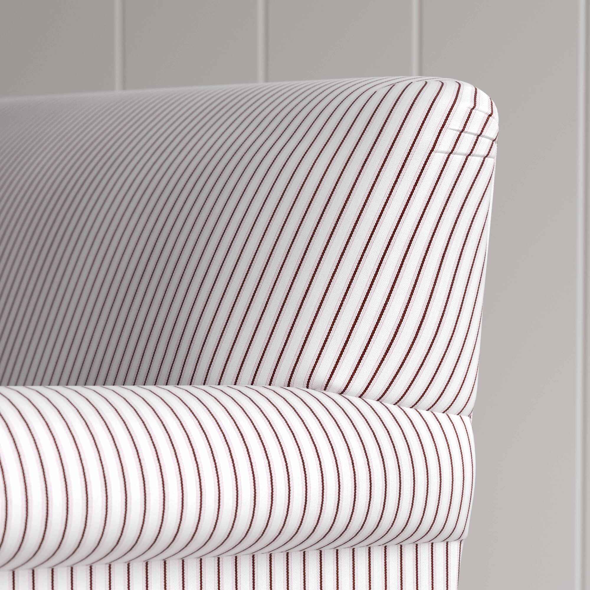 Curtain Call Armchair in Ticking Cotton, Berry - Image 4