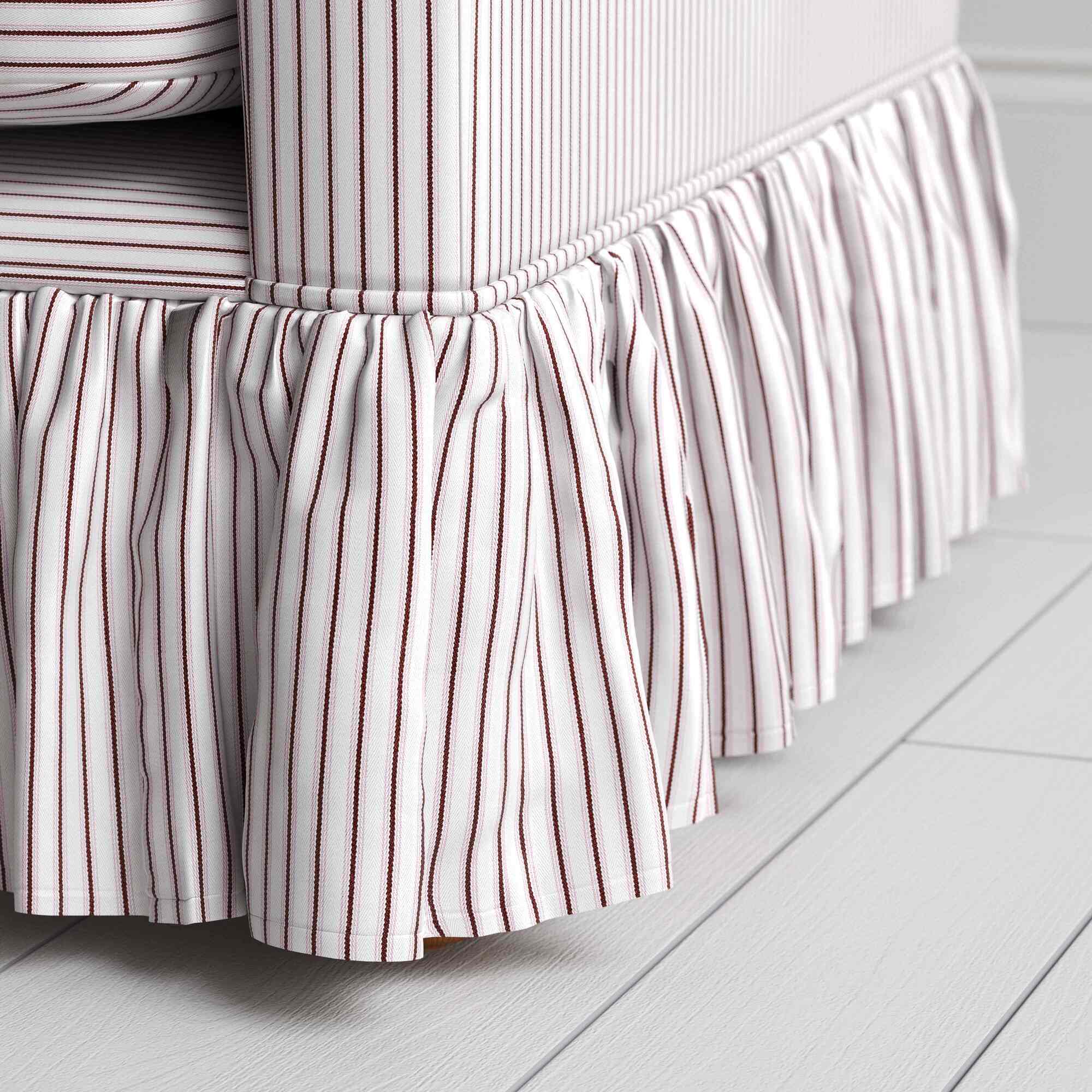 Curtain Call Armchair in Ticking Cotton, Berry - Image 5