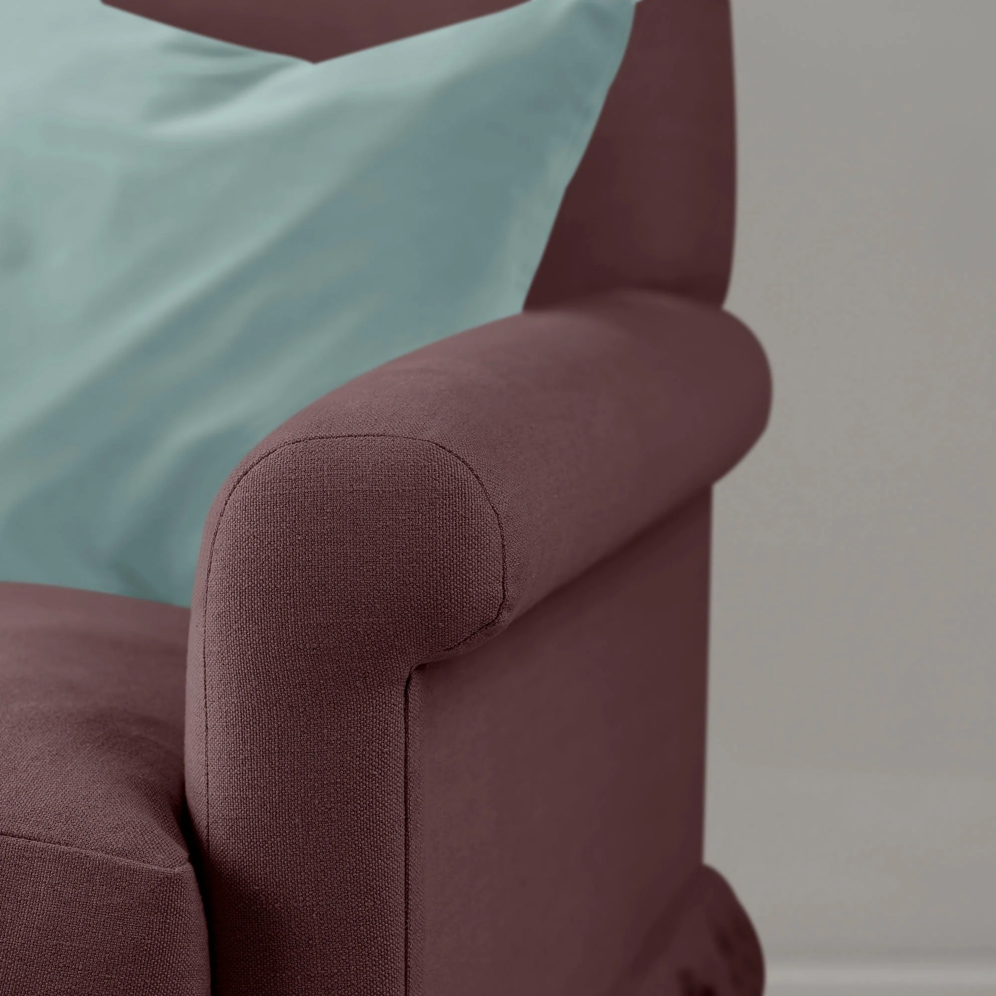 Curtain Call Love Seat in Laidback Linen Damson - Image 8