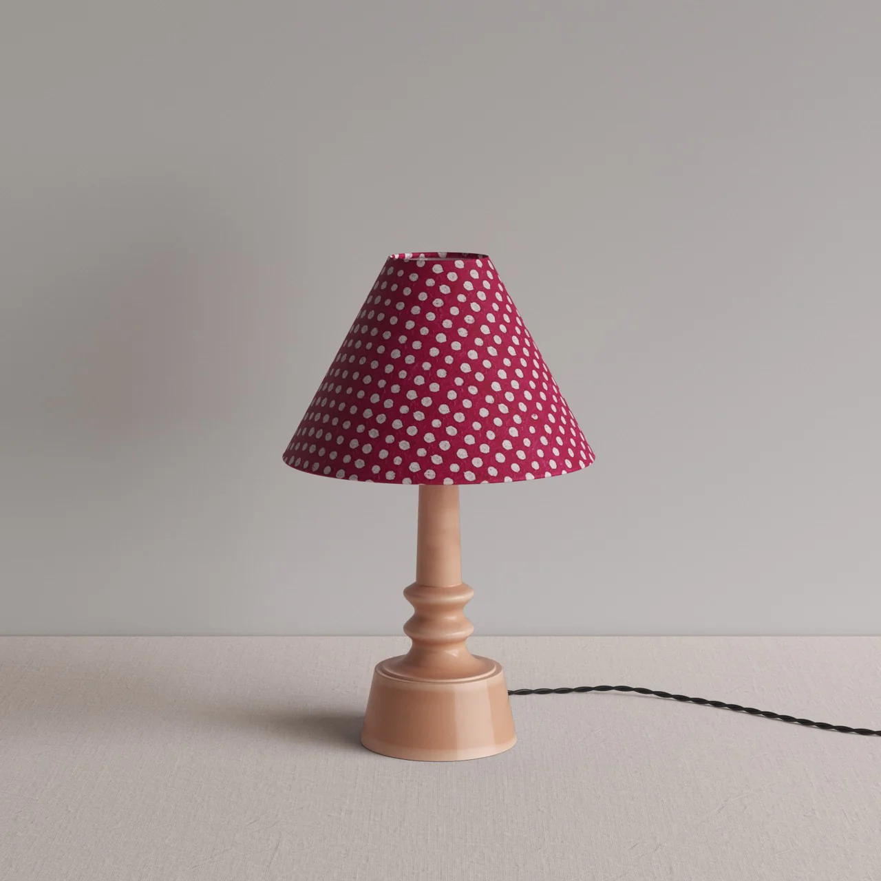 Ditsy Ceramic Table Lamp Base in Blush Pink - Image 7