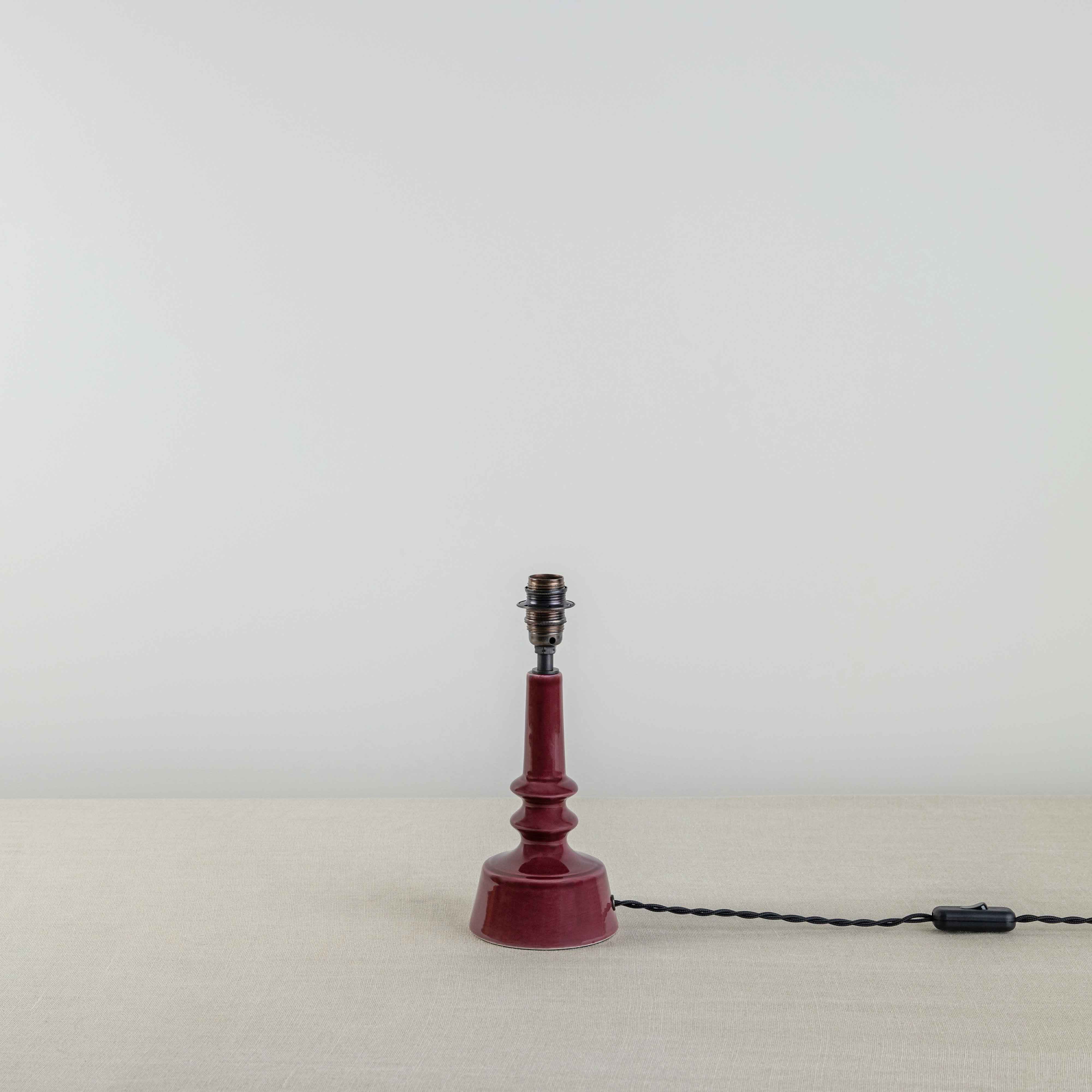 Ditsy Ceramic Table Lamp Base in Damson Pink - Image 3
