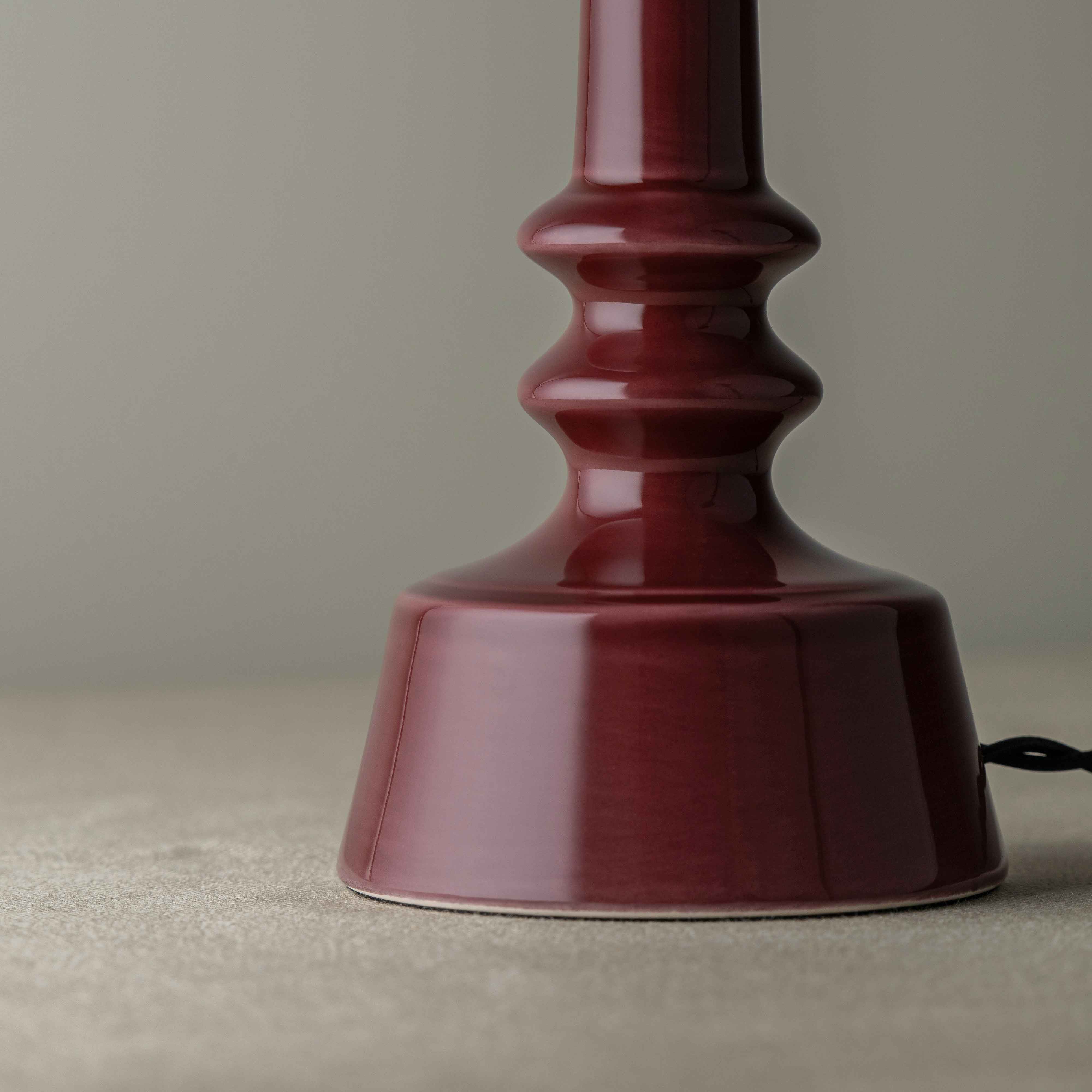 Ditsy Ceramic Table Lamp Base in Damson Pink - Image 6