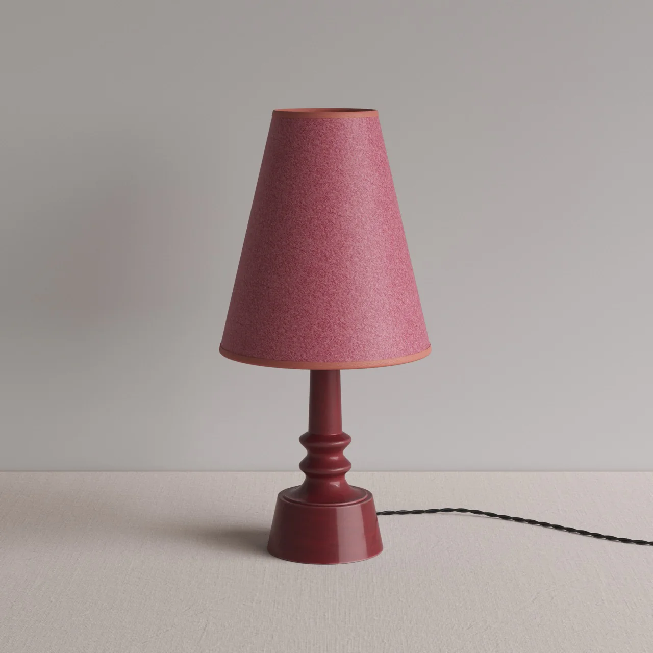 Ditsy Ceramic Table Lamp Base in Damson Pink - Image 9
