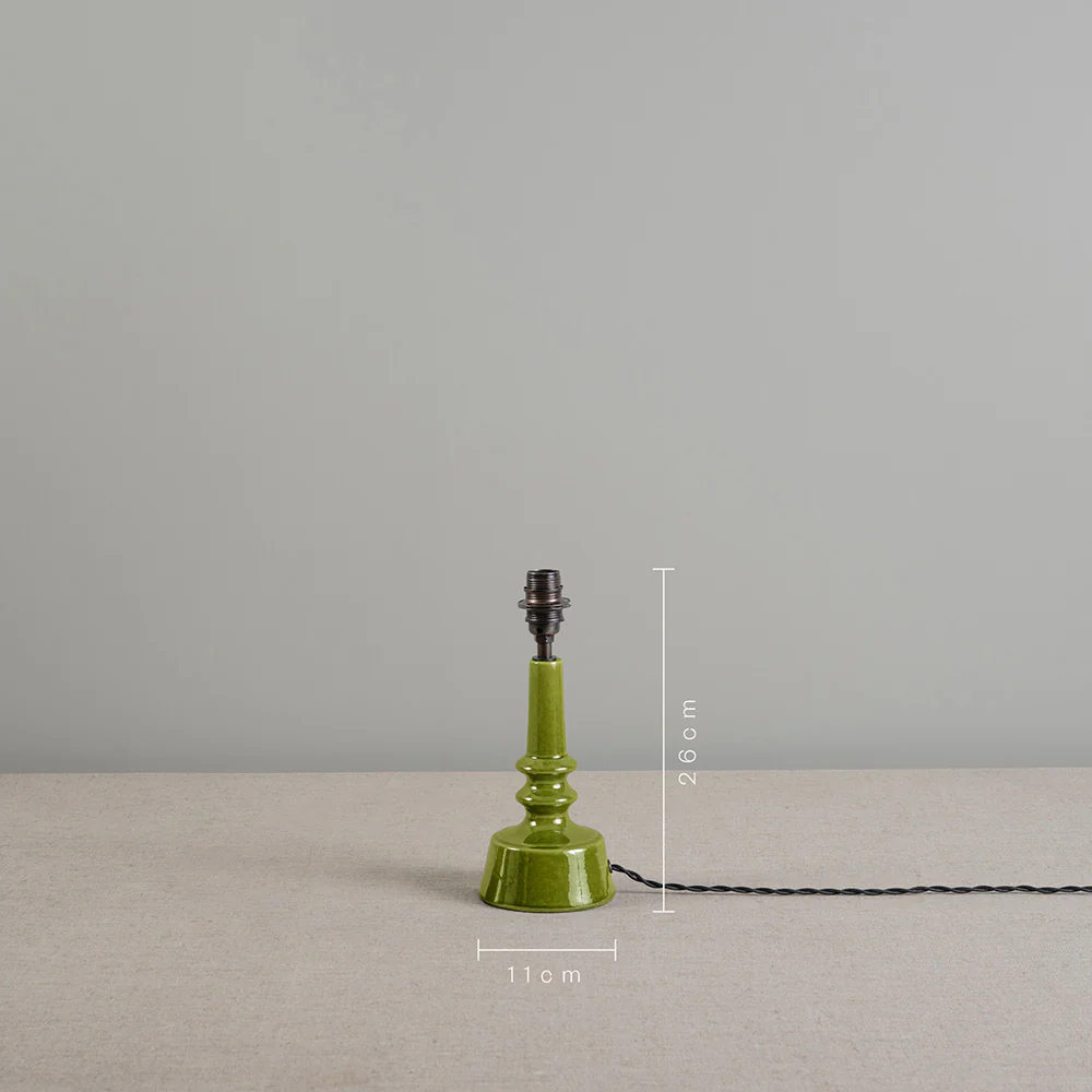 Ditsy Ceramic Table Lamp Base in Olive Green - Image 11
