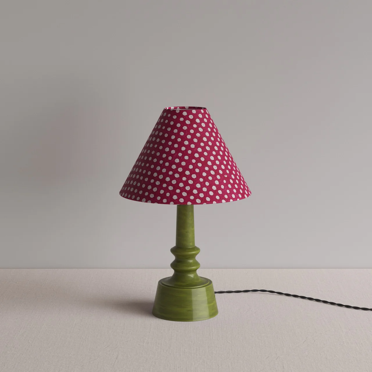 Ditsy Ceramic Table Lamp Base in Olive Green - Image 13