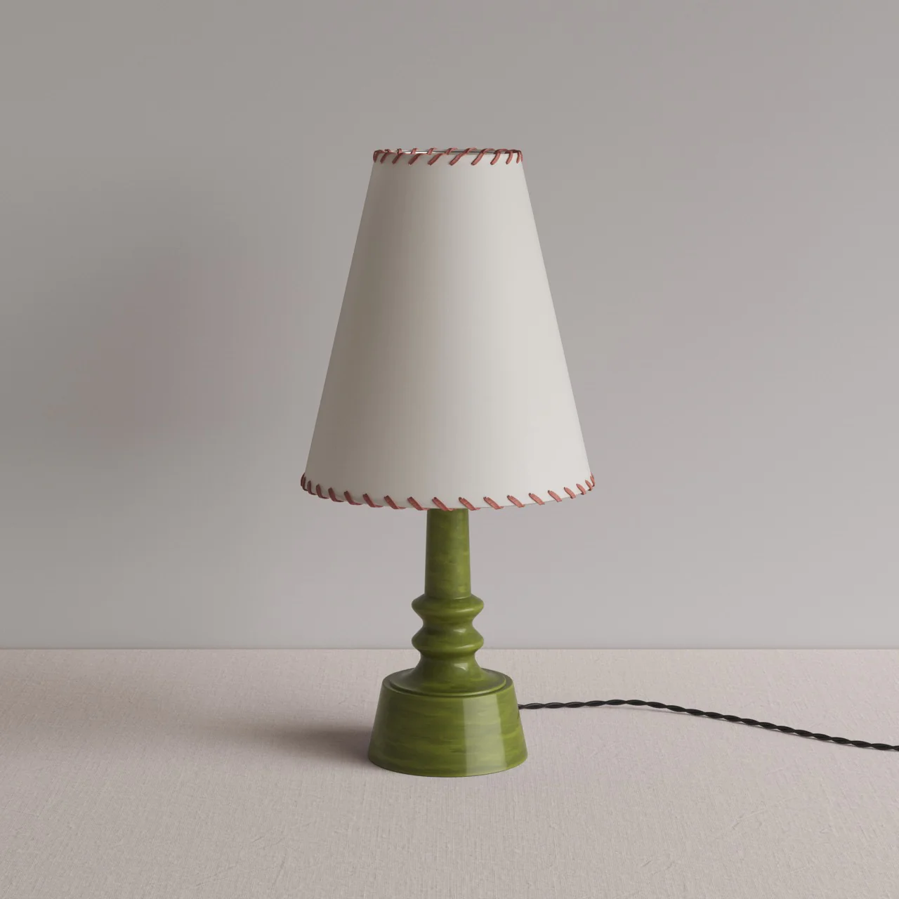 Ditsy Ceramic Table Lamp Base in Olive Green - Image 15