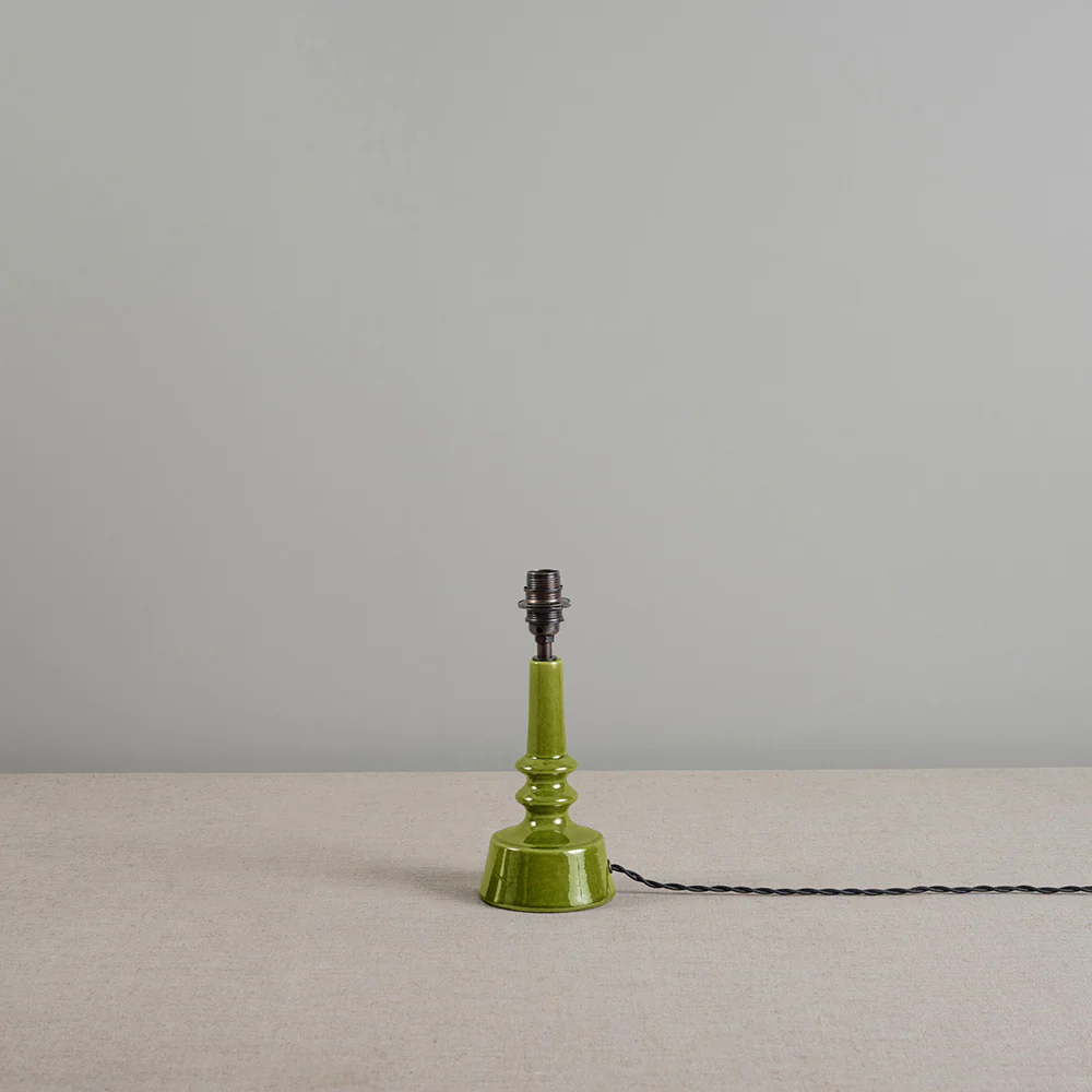 Ditsy Ceramic Table Lamp Base in Olive Green - Image 3