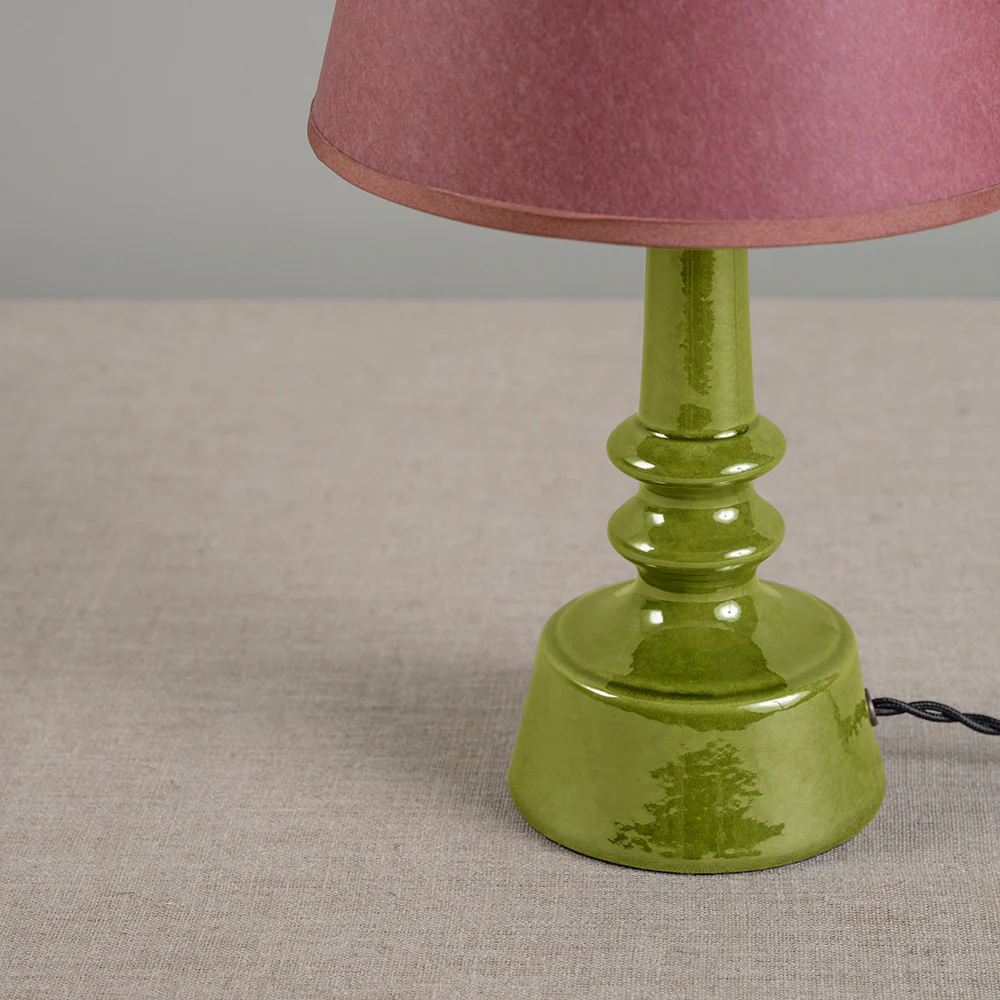 Ditsy Ceramic Table Lamp Base in Olive Green - Image 9
