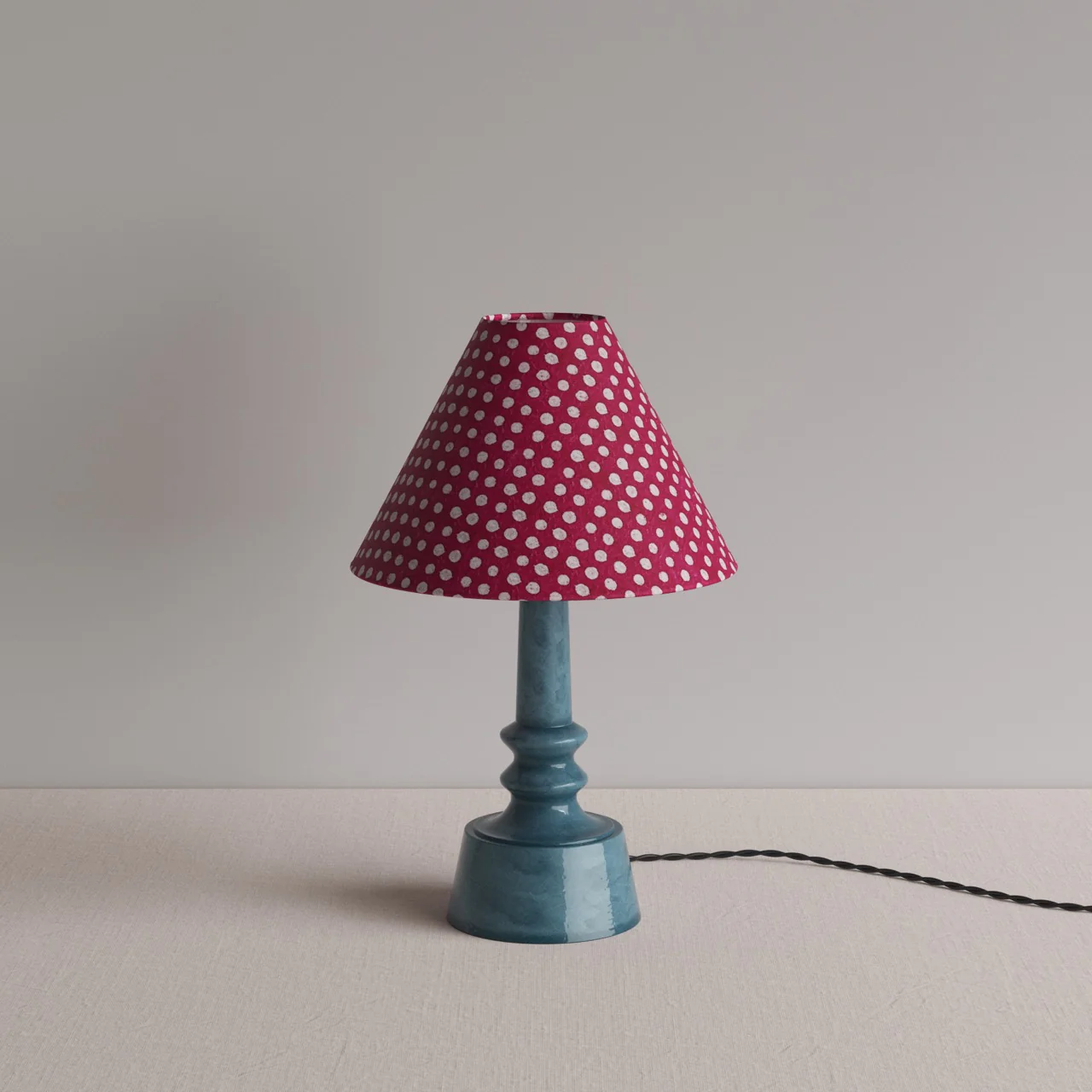 Ditsy Ceramic Table Lamp Base in Sea Blue - Image 13