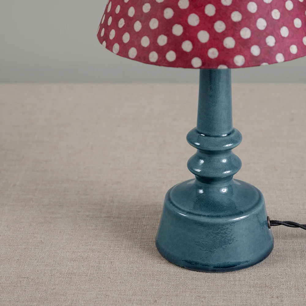 Ditsy Ceramic Table Lamp Base in Sea Blue - Image 9