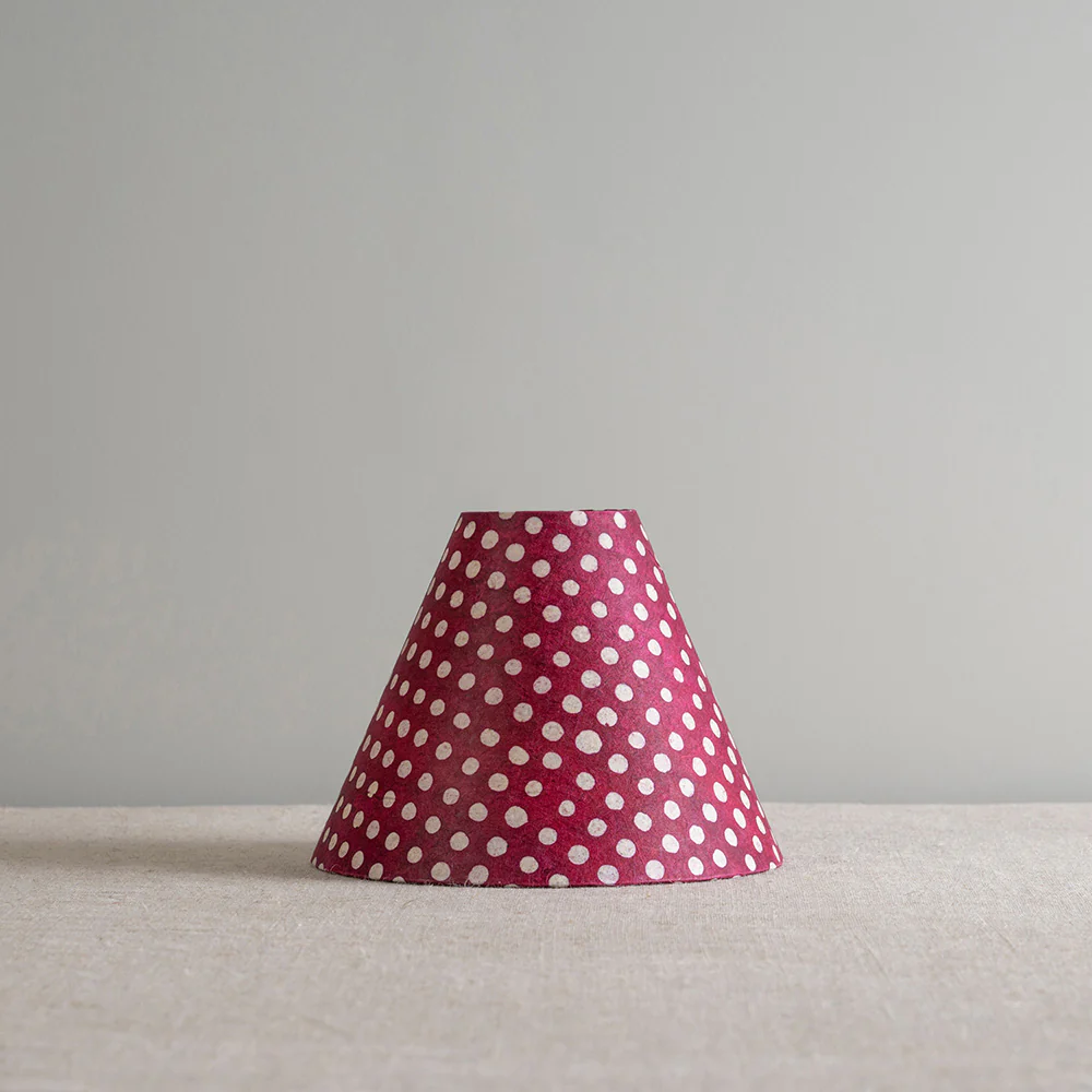 Ditsy Classic Empire Lamp Shade in Dotty Maroon - Image 4