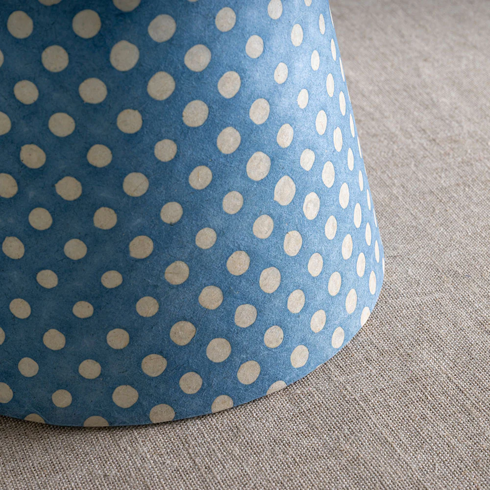 Ditsy Tall Tapered Lamp Shade in Dotty Sky Blue - Image 3