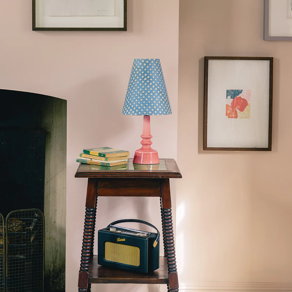 Ditsy Tall Tapered Lamp Shade in Dotty Sky Blue - Image 5