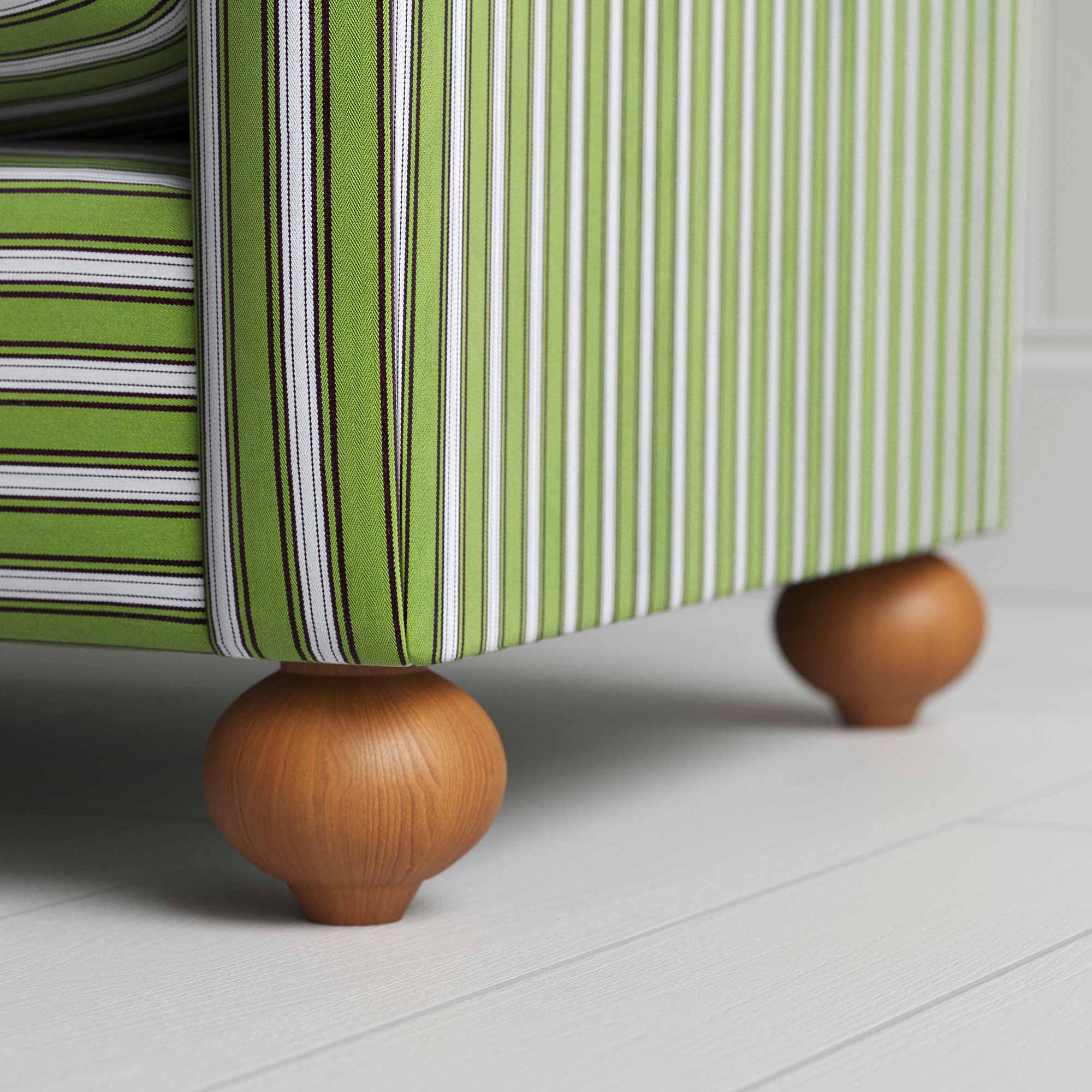Dolittle 4 Seater Sofa in Colonnade Cotton, Green and Wine - Image 4