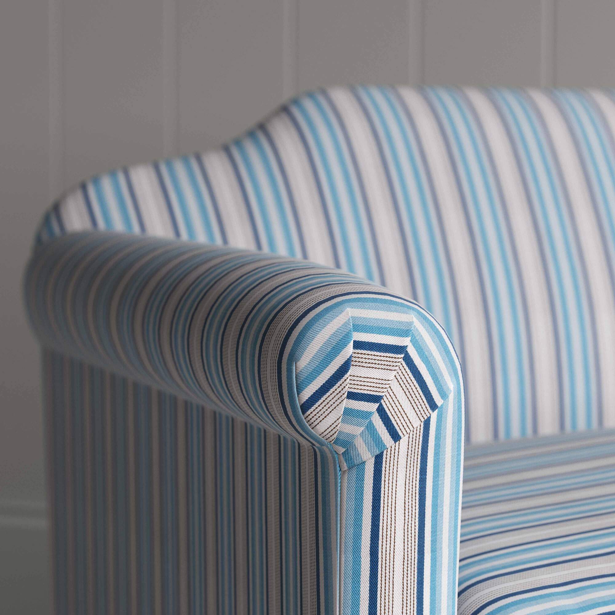 Dolittle 4 Seater Sofa in Slow Lane Cotton Linen, Blue - Image 3