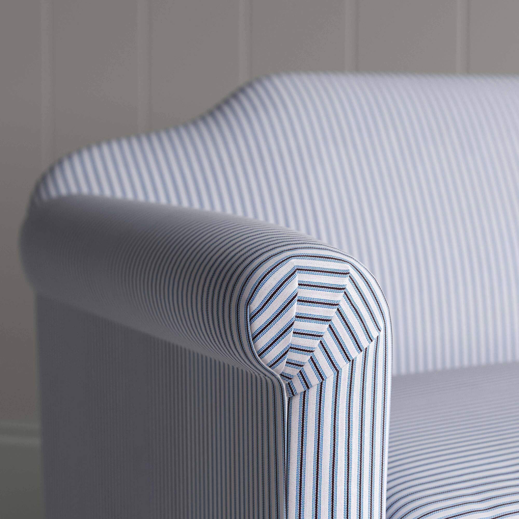 Dolittle 4 Seater Sofa in Ticking Cotton, Aqua Brown - Image 3