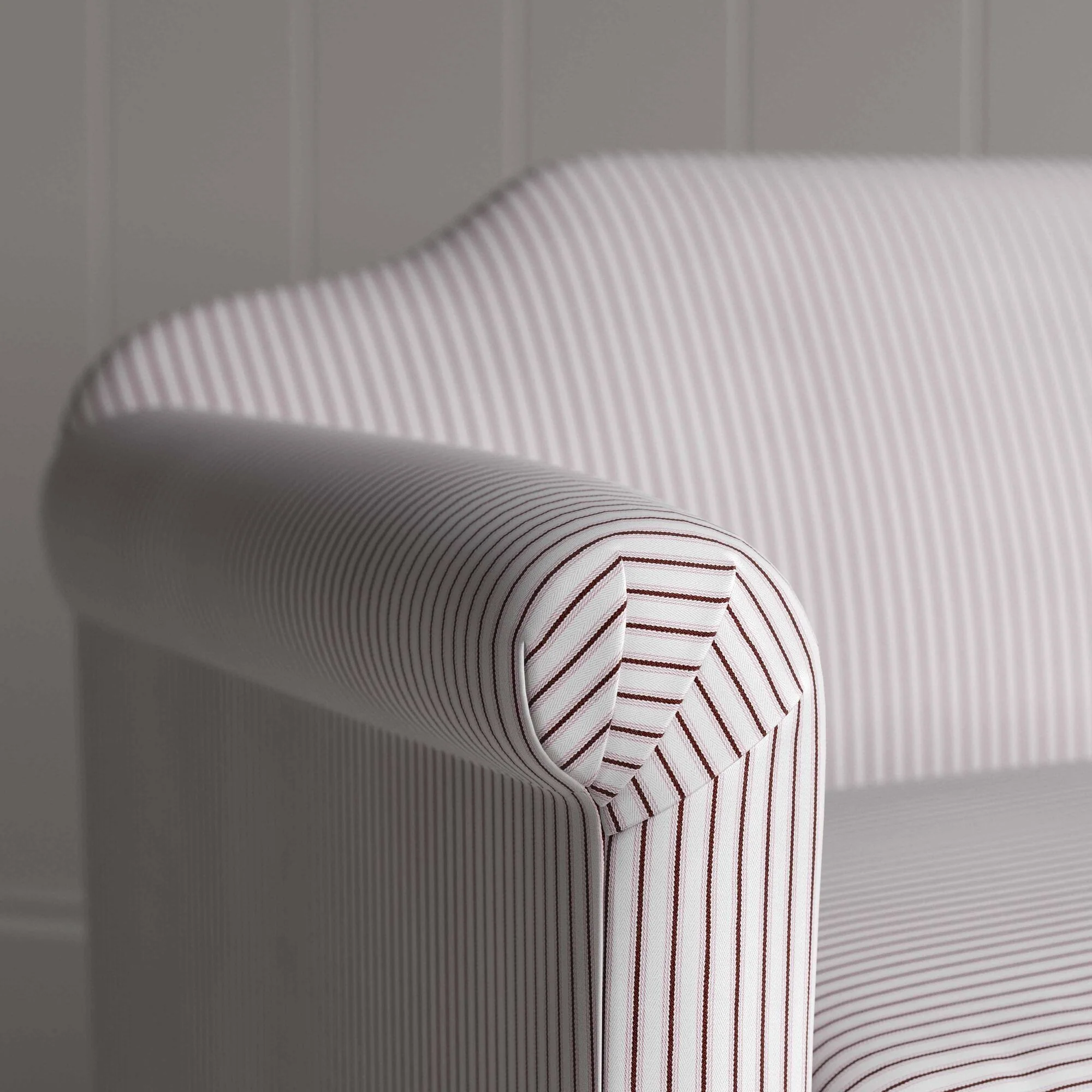 Dolittle 4 Seater Sofa in Ticking Cotton, Berry - Image 3