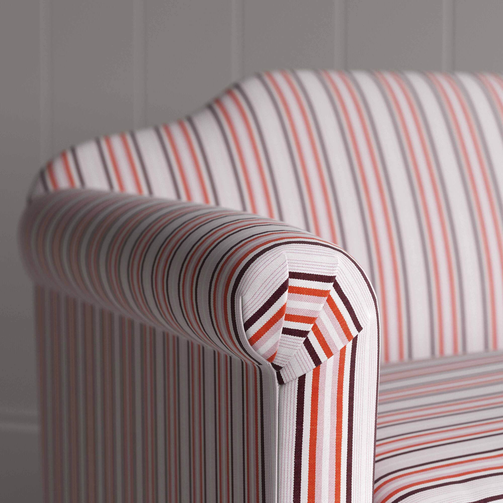 Dolittle Armchair in Slow Lane Cotton Linen, Berry - Image 4