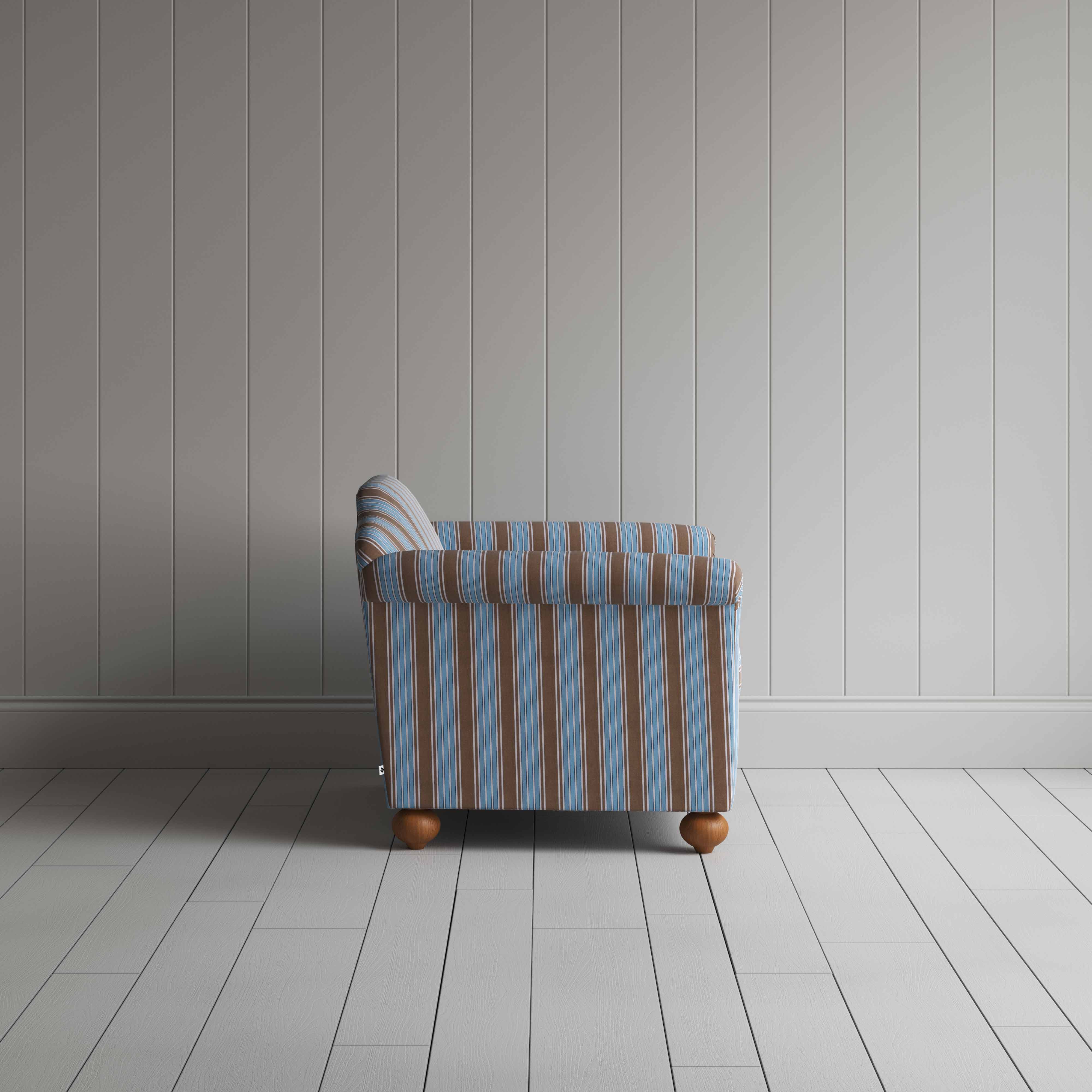 Dolittle Love Seat in Regatta Cotton, Blue - Image 5