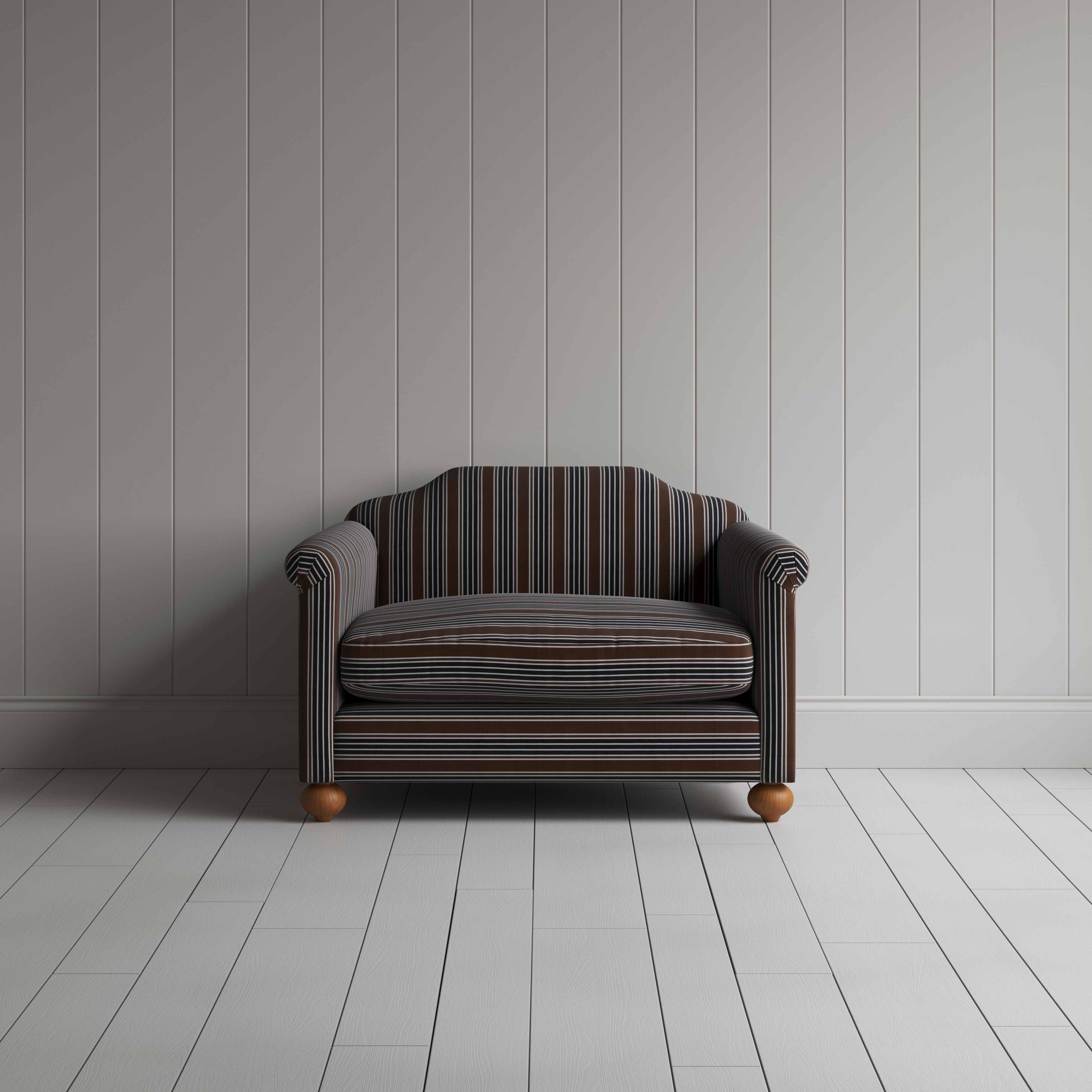 Dolittle Love Seat in Regatta Cotton, Charcoal - Image 2