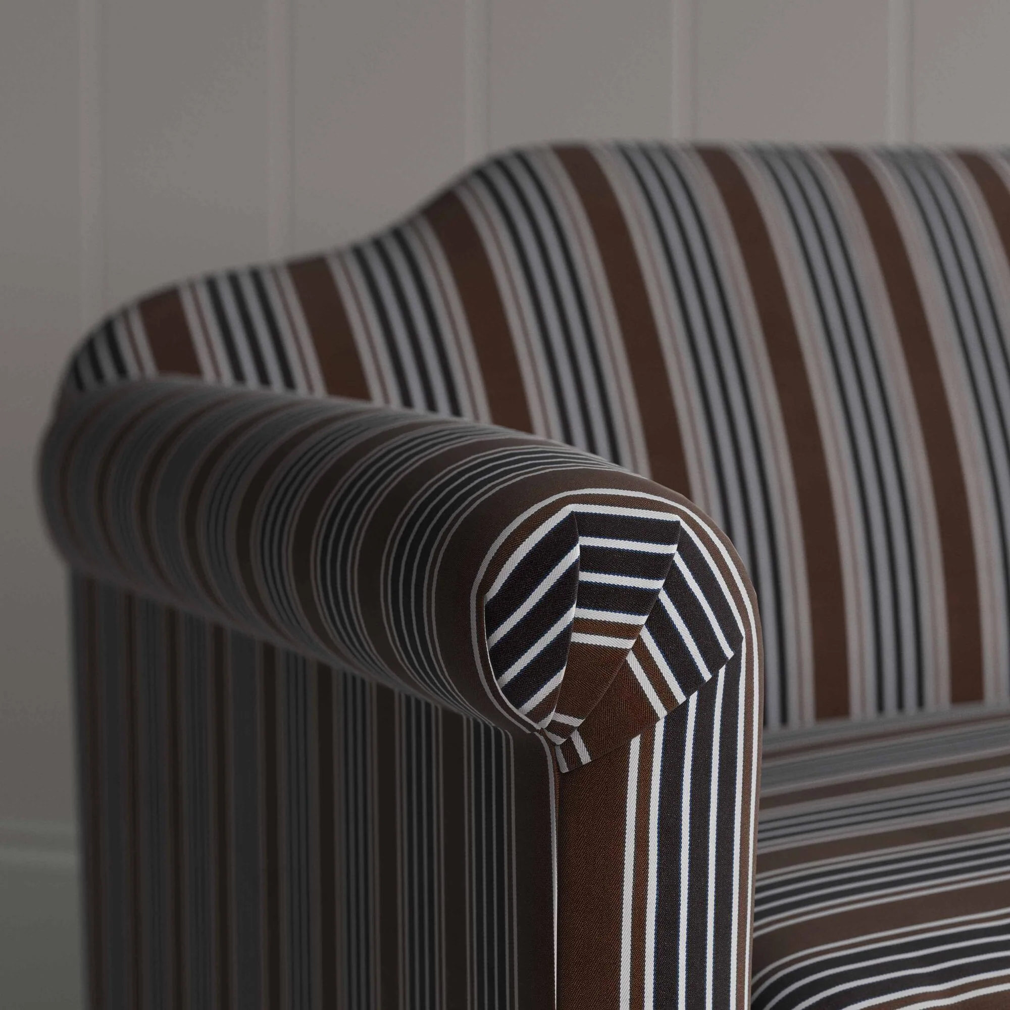 Dolittle Love Seat in Regatta Cotton, Charcoal - Image 3