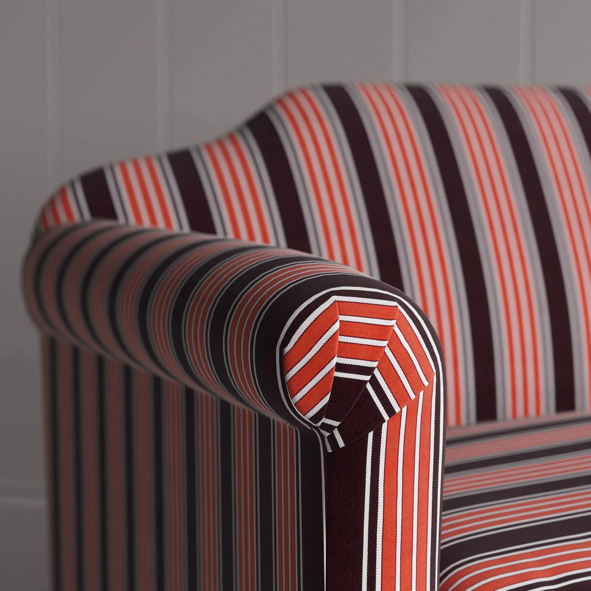 Dolittle Love Seat in Regatta Cotton, Flame - Image 3