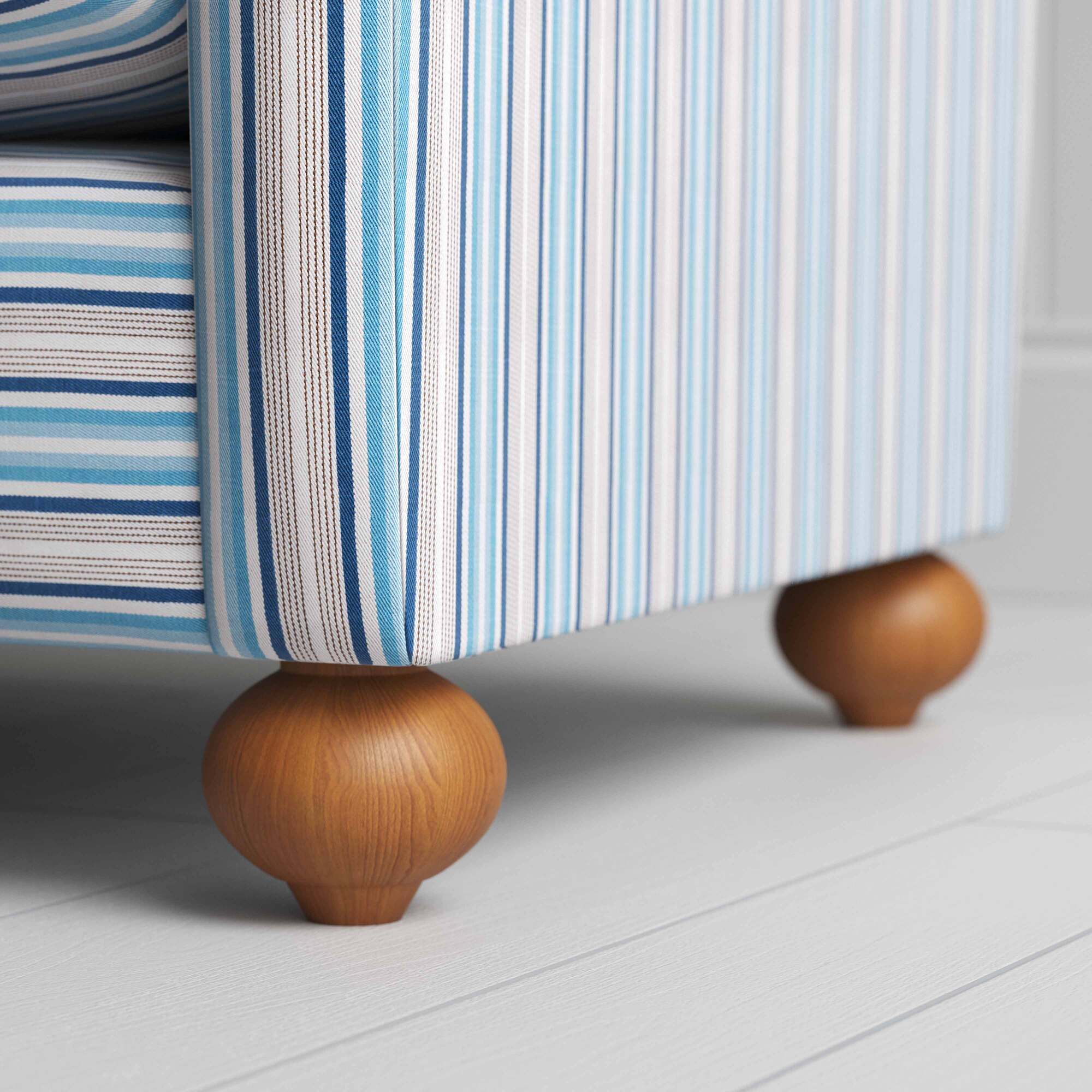 Dolittle Love Seat in Slow Lane Cotton Linen, Blue - Image 4
