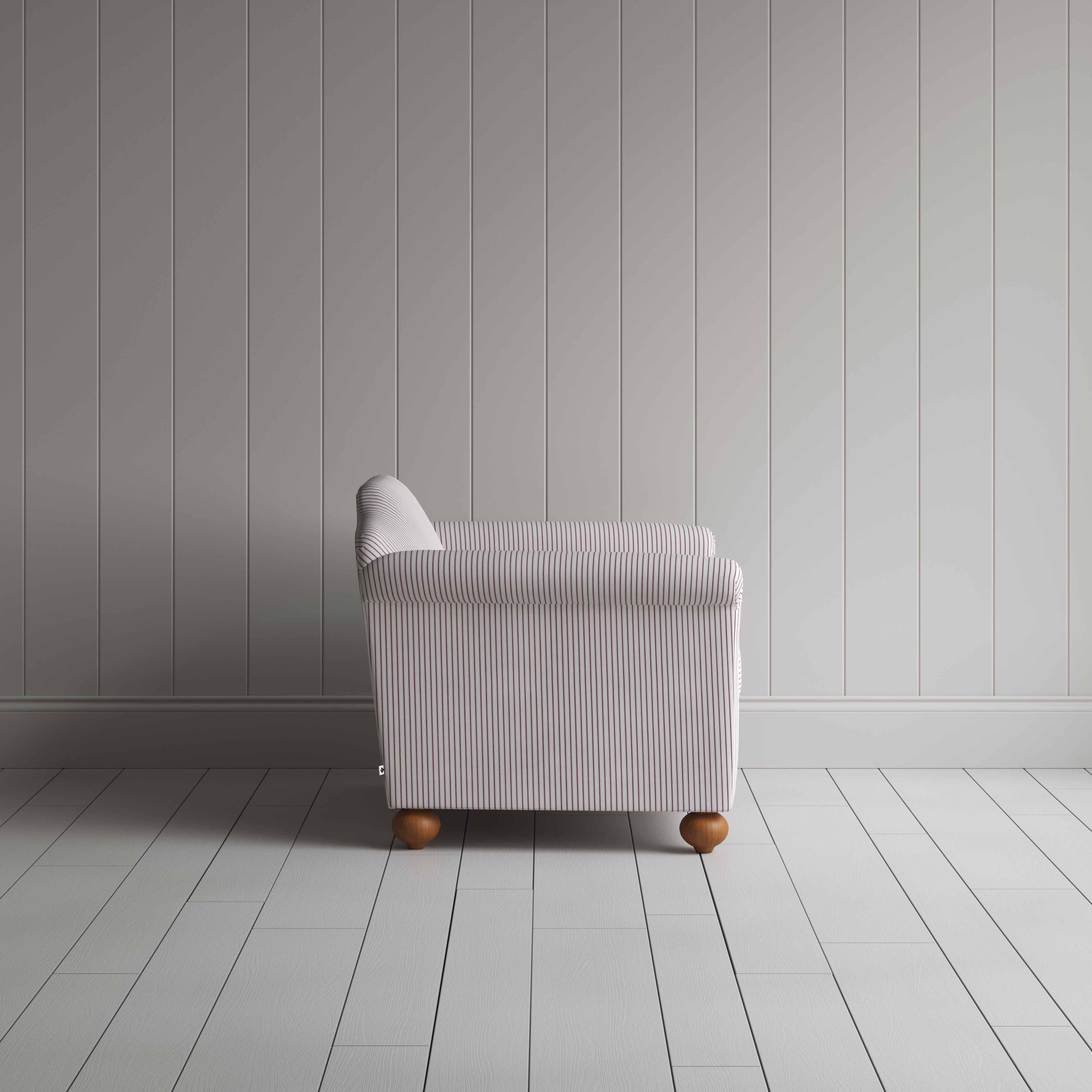 Dolittle Love Seat in Ticking Cotton, Berry - Image 5