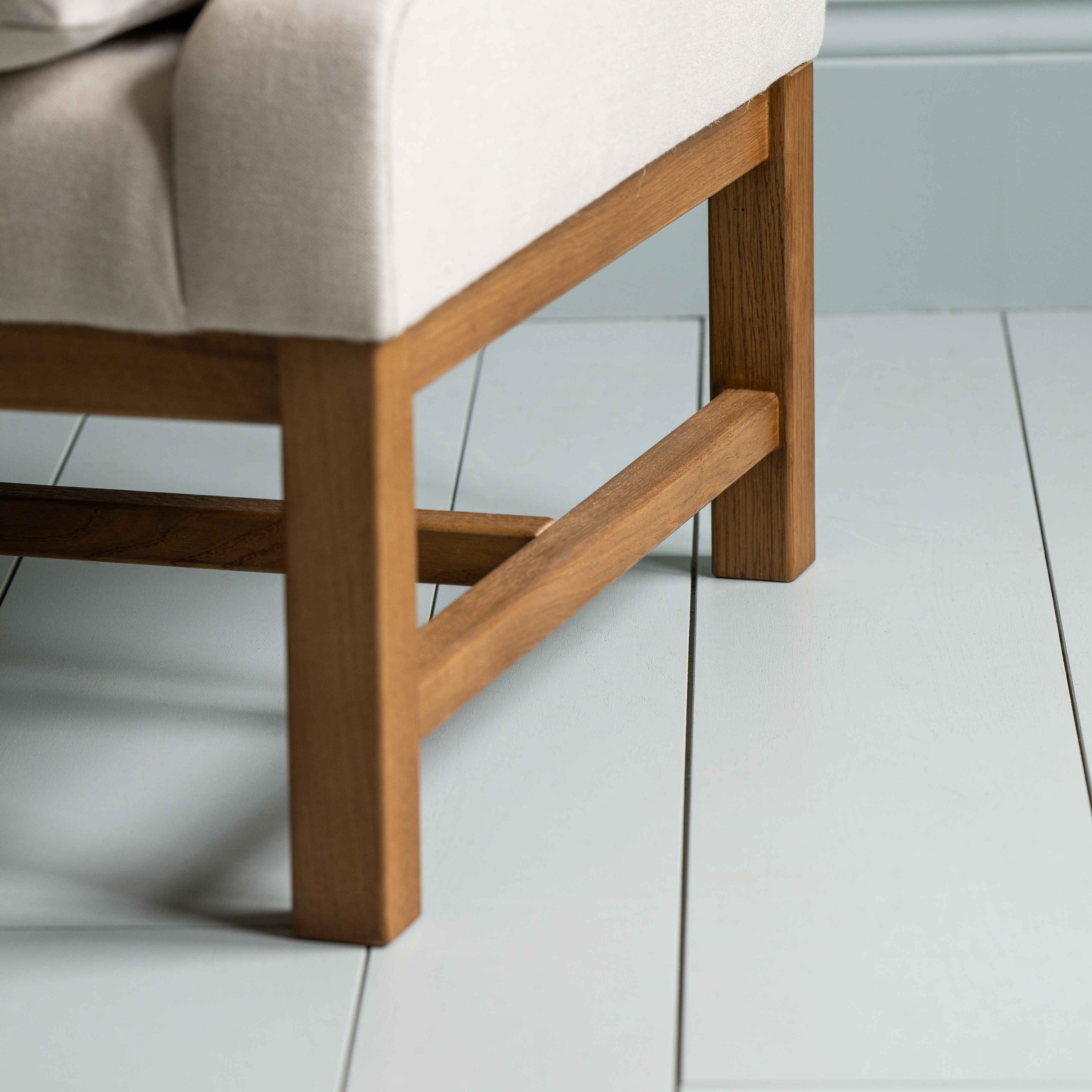 Front Row 3 Seater Upholstered Bench in Laidback Linen Dove - Image 11