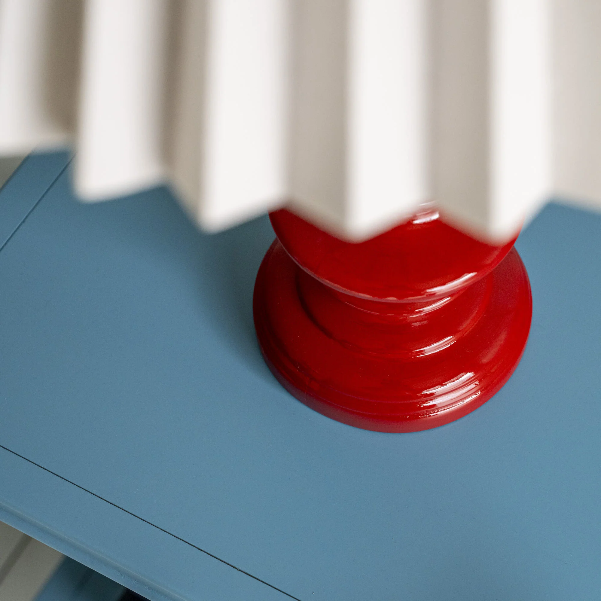 Good Turn Wooden Table Lamp Base in Scarlet Red - Image 8