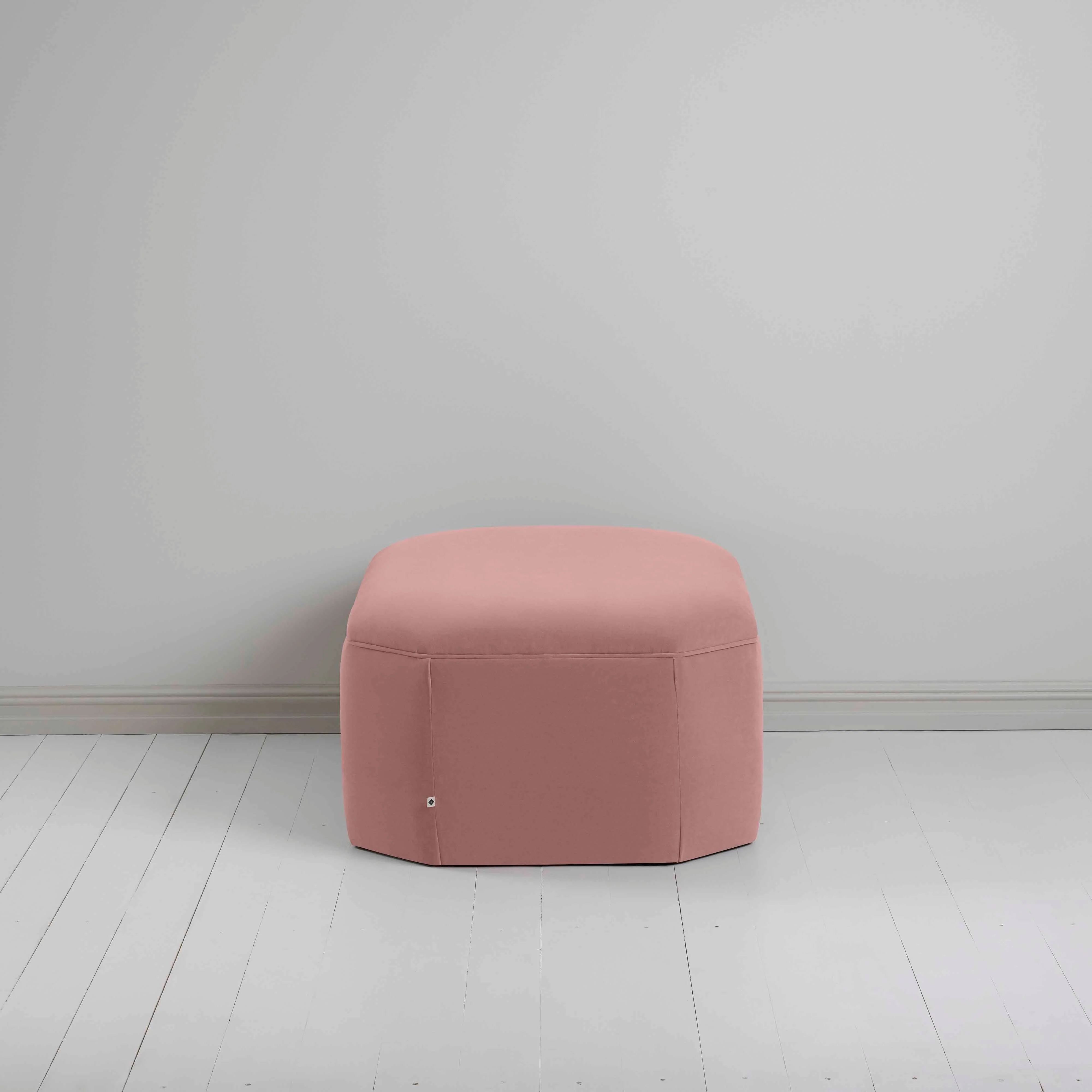 Hither Hexagonal Ottoman in Intelligent Velvet Rose - Image 6