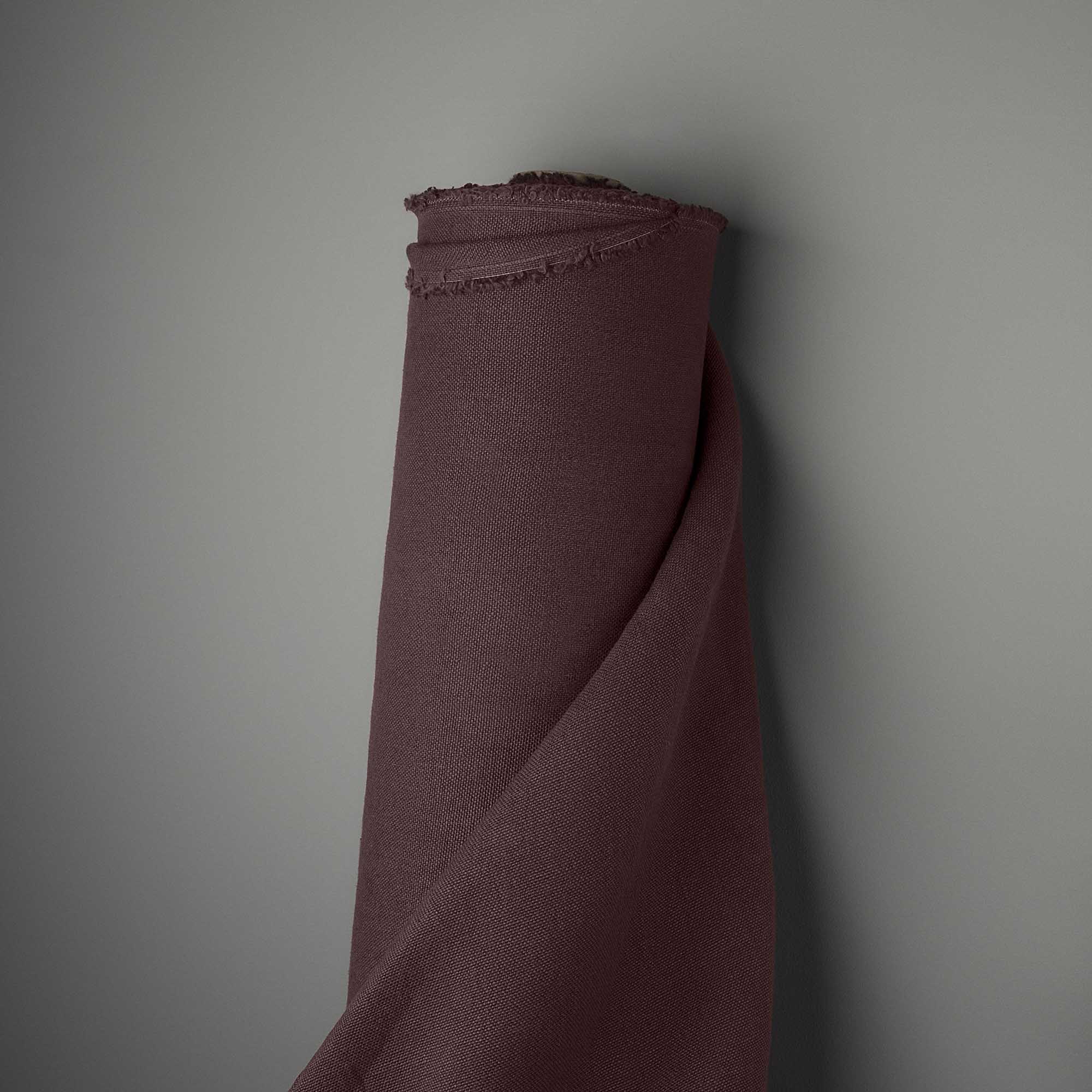 Hither Hexagonal Ottoman in Laidback Linen Damson - Image 5