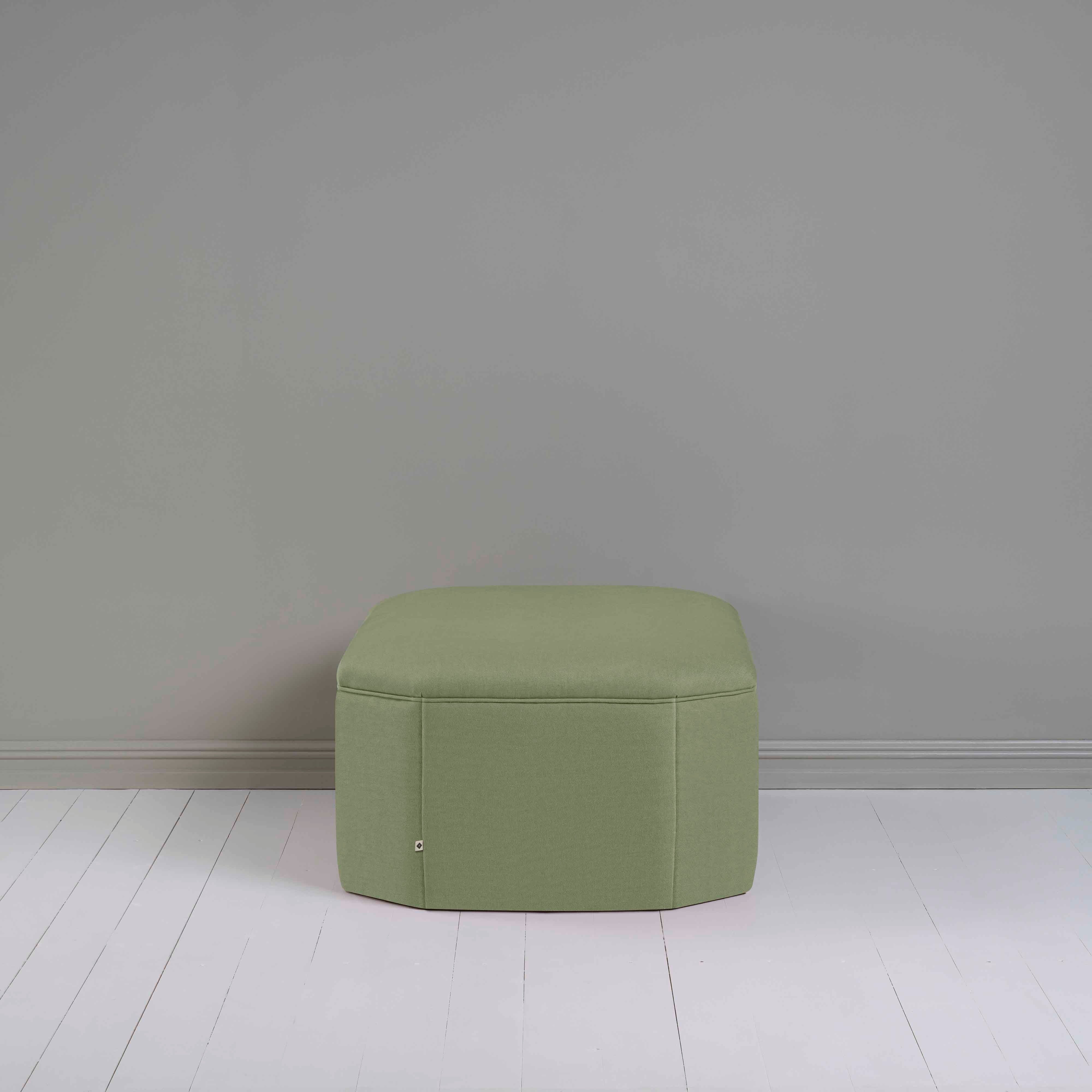 Hither Hexagonal Ottoman in Laidback Linen Moss - Image 4