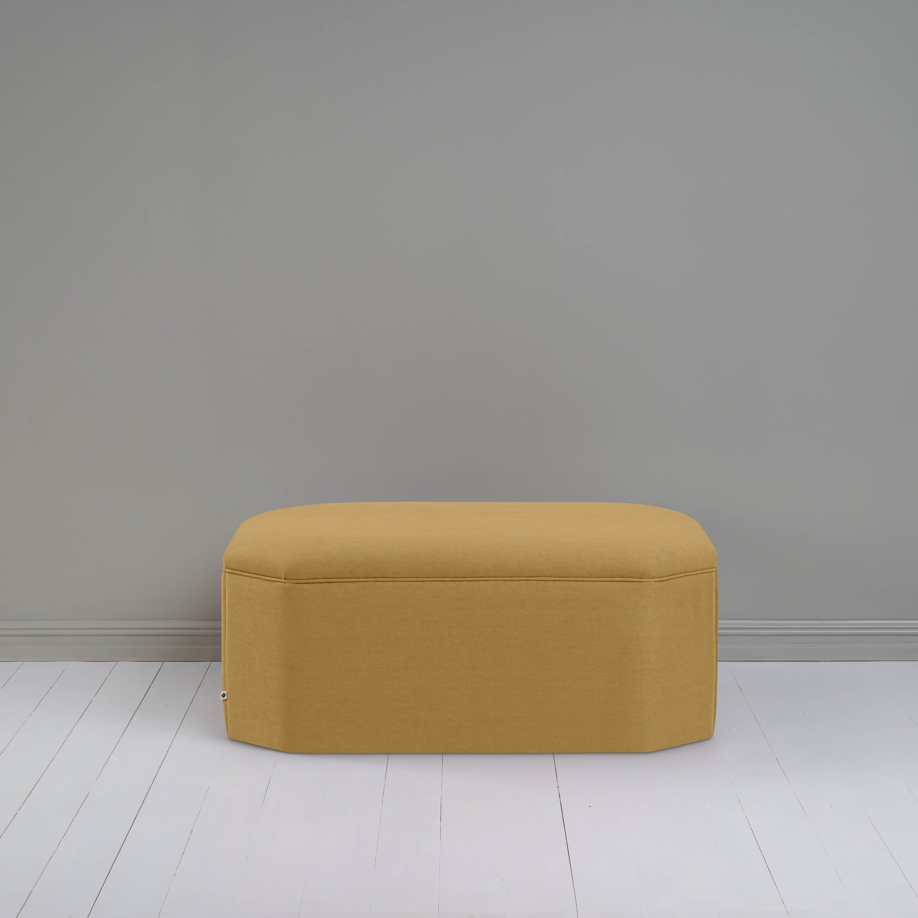 Hither Hexagonal Ottoman in Laidback Linen Ochre - Image 2
