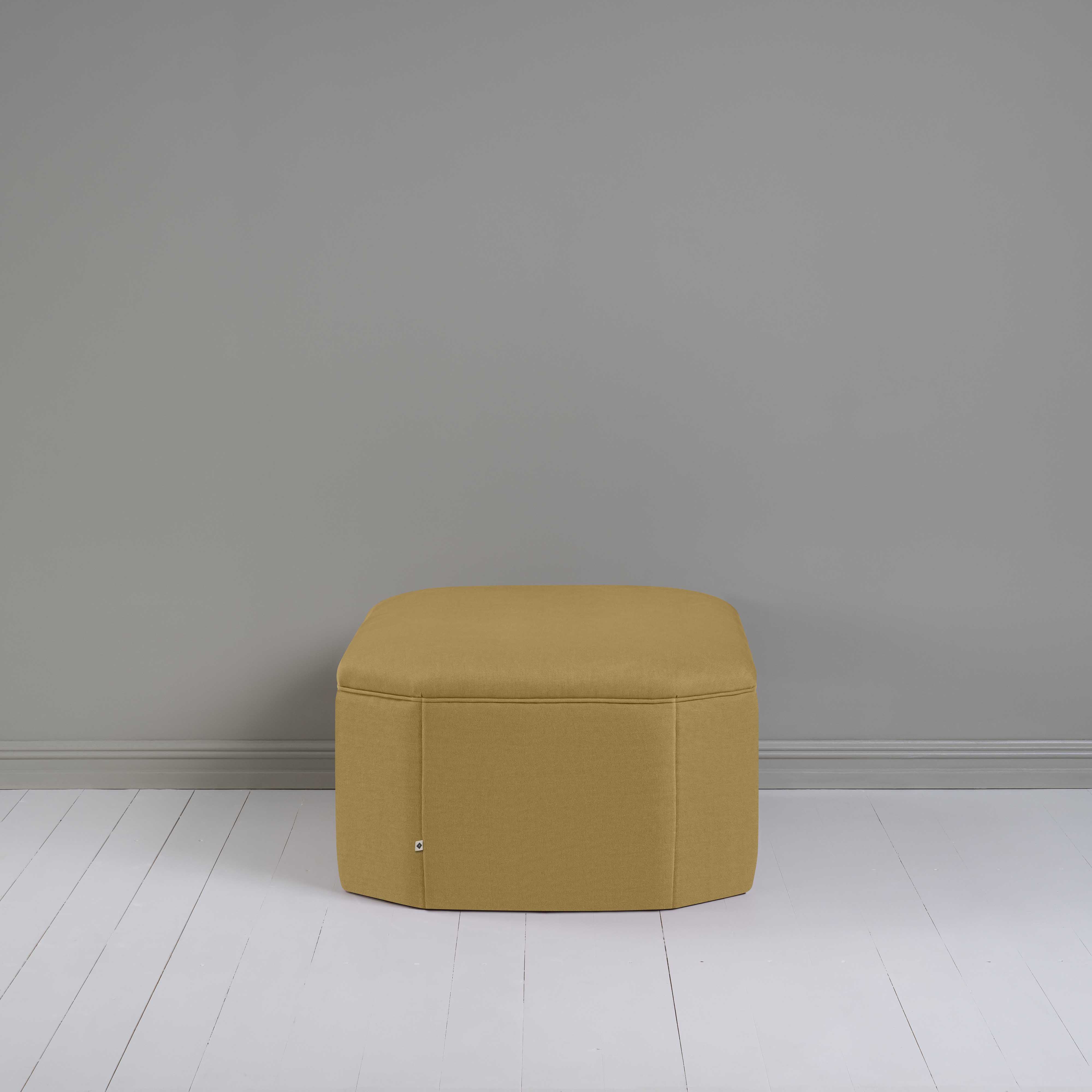 Hither Hexagonal Ottoman in Laidback Linen Ochre - Image 4