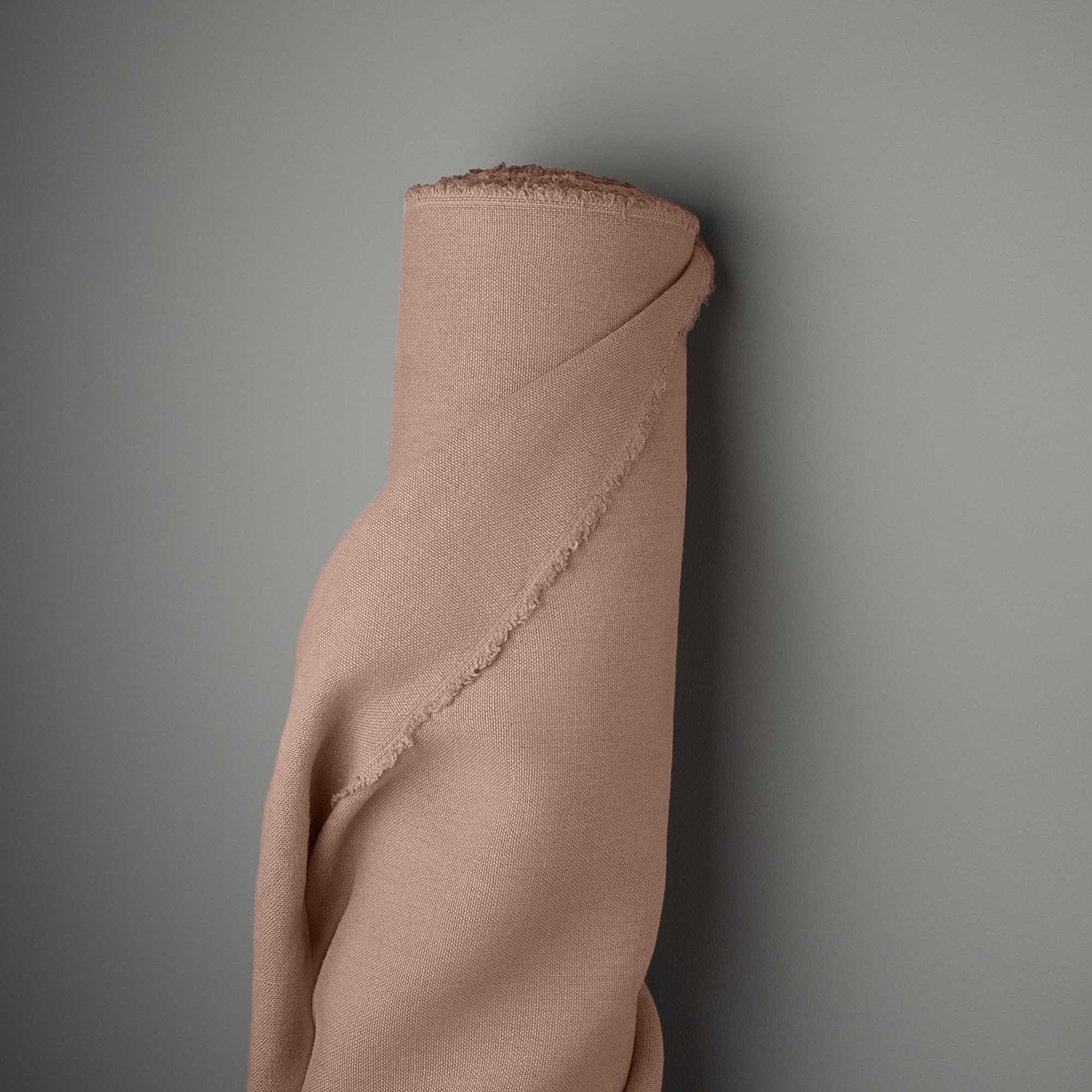 Hither Hexagonal Ottoman in Laidback Linen Roseberry - Image 5